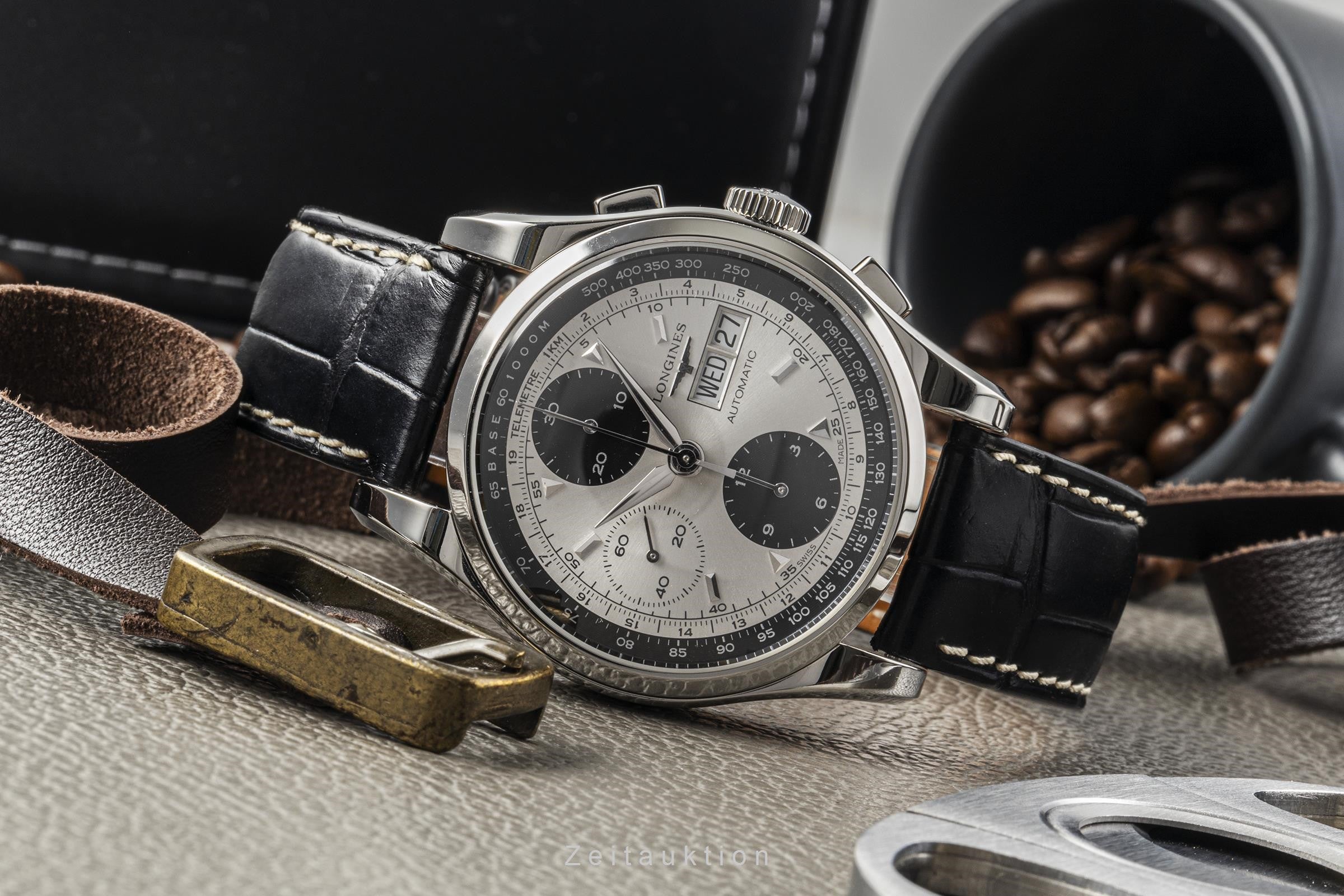 Longines Heritage chronographe acier automatique montre pour hommes L2.747.4  [2301298]