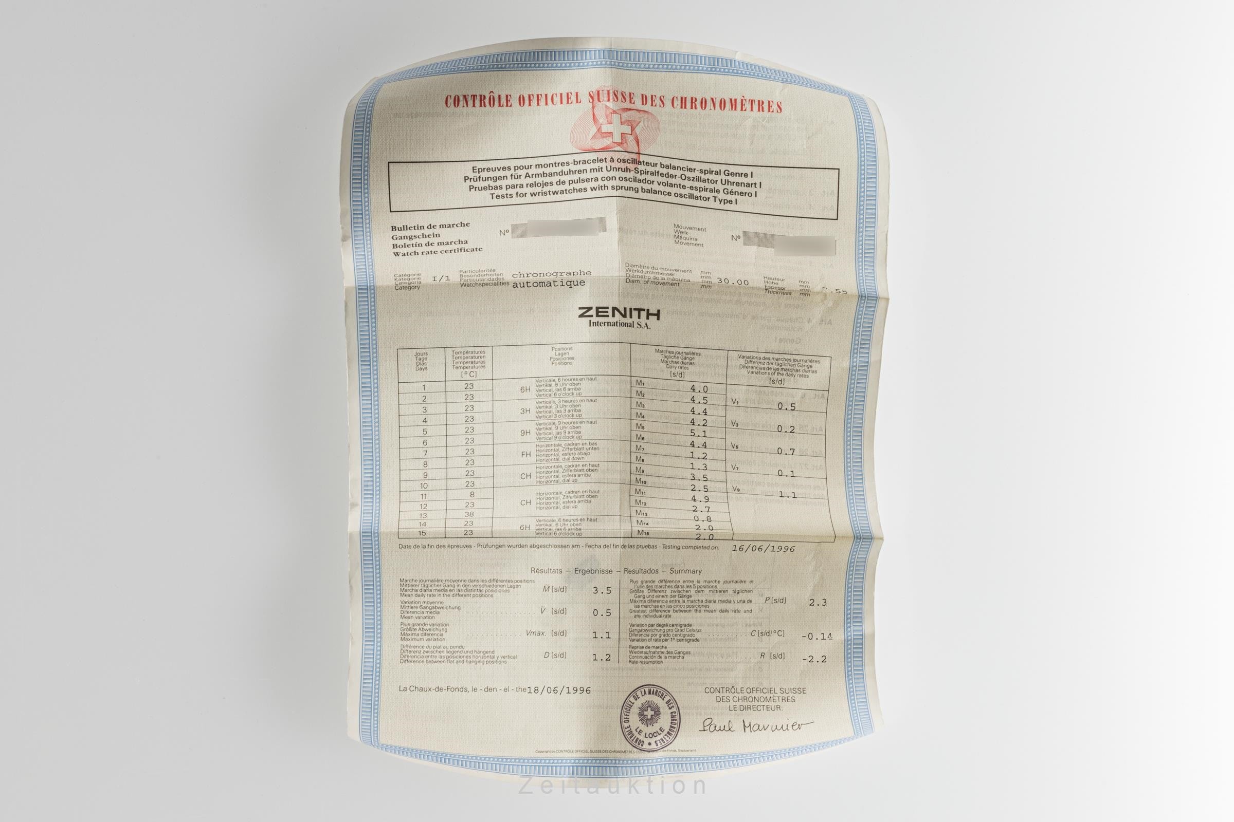 Zenith El Primero cronografo oro 18 ct automatismo orologio da uomo 30.0243.410  [2301680]