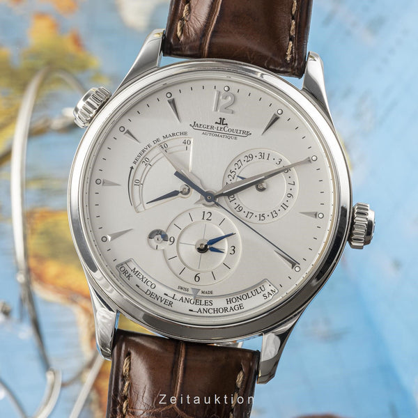 Jaeger LeCoultre Master Geographic steel automatic men's watch Q1428421, 176.8.29.S  [2301691]
