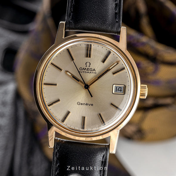 Omega Geneve gilt-brass automatic men's watch 166.0163  [2301773]