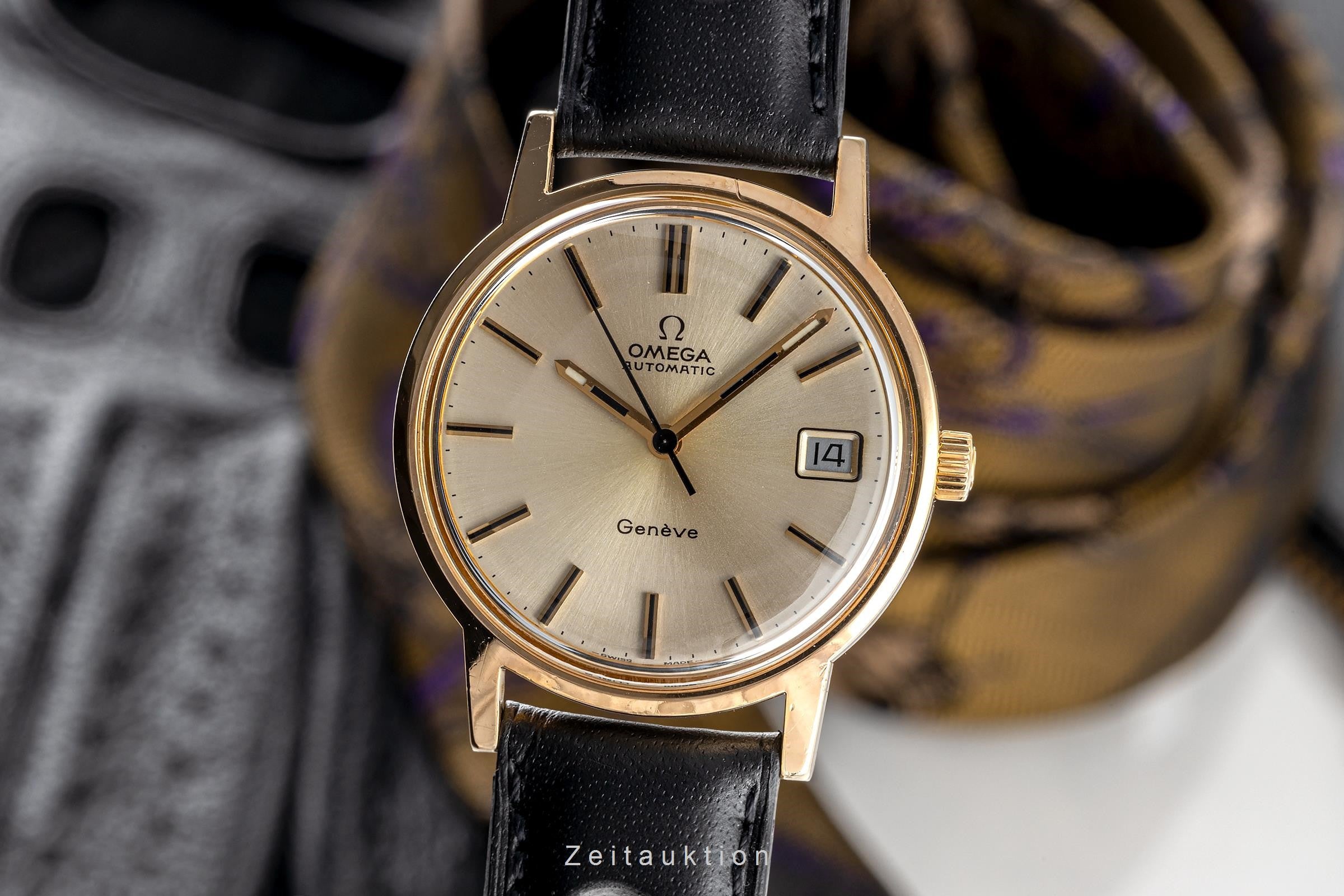Omega Geneve gilt-brass automatic men's watch 166.0163  [2301773]