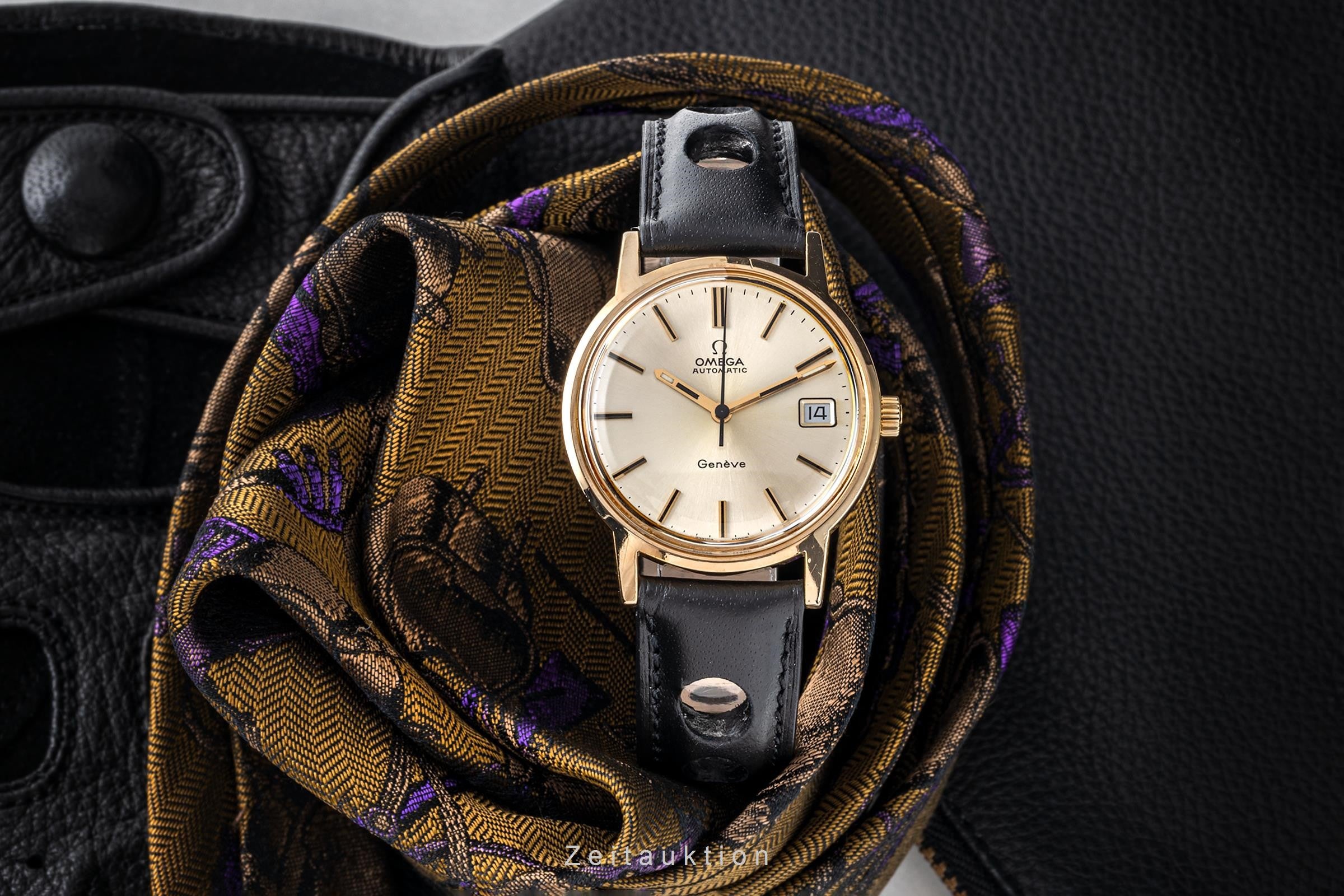 Omega Geneve gilt-brass automatic men's watch 166.0163  [2301773]