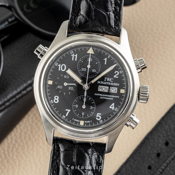 IWC Fliegeruhr Chronograph Stahl Automatik Herrenuhr Ref. 3713 VP: 8300,- € [2301989]