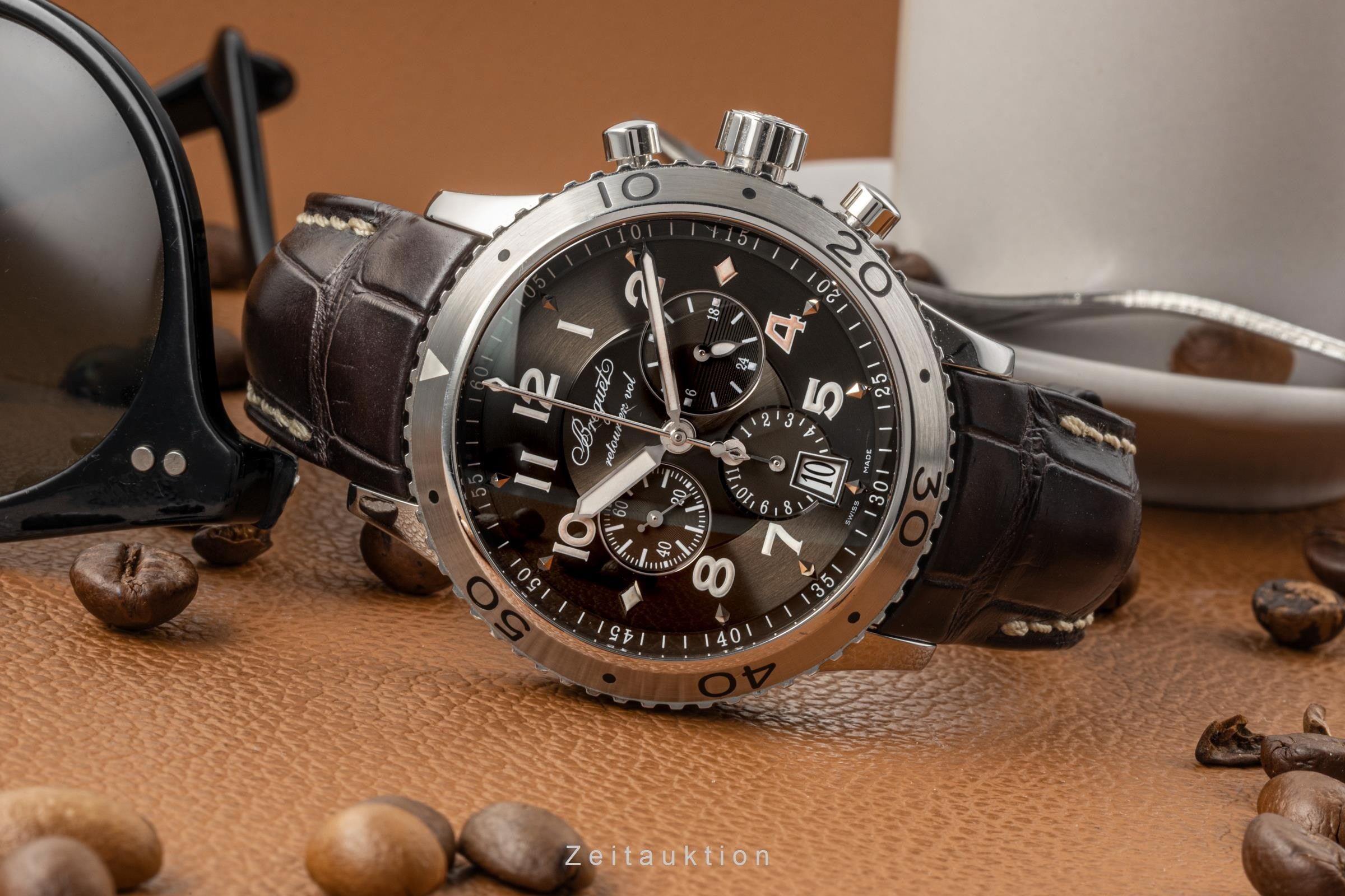 ブレゲ Breguet type xxi 時計ベルト 22-18mm ブラウン ブレゲ Breguet type xxi 時計ベルト 22-18mm ブラウン ヒルシュ