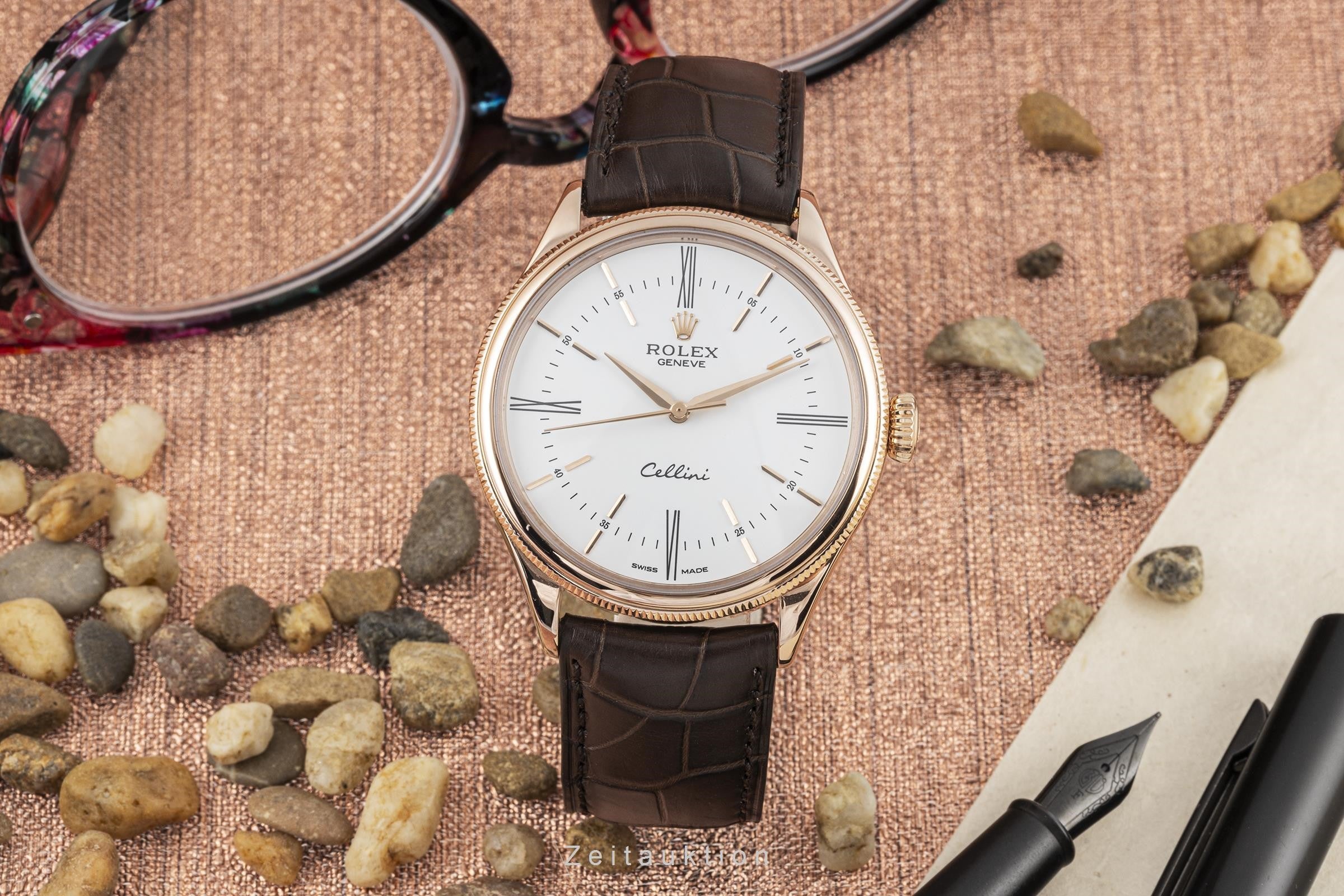 Rolex Cellini Time 18K (0,750) Rosegold Automatik Herrenuhr Gold Ref. 50505 [2302301]