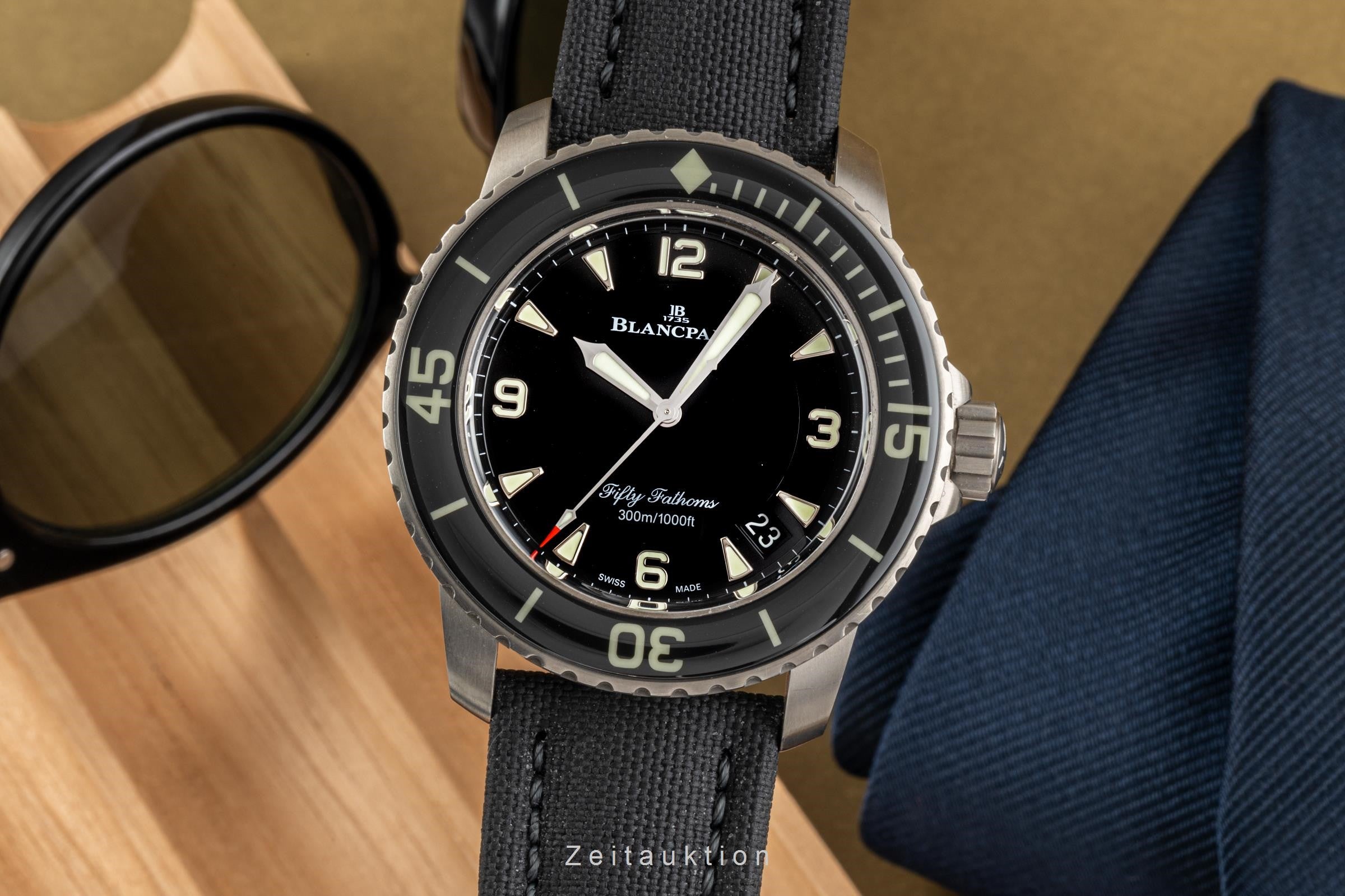 Blancpain Fifty Fathoms titanium automatic men's watch 5015-12B30-B52A LP: 18500EUR  [2302336]