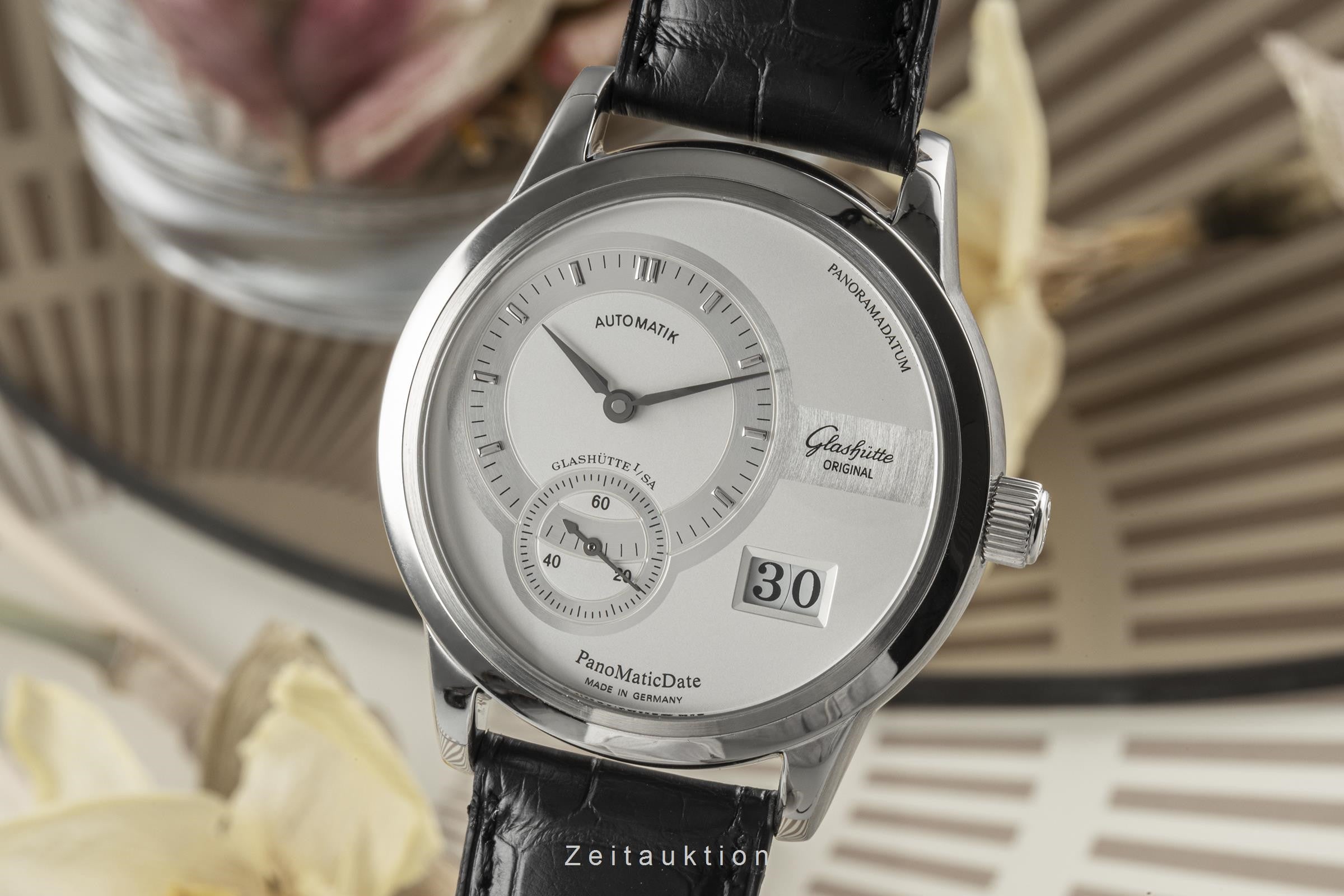 Glashütte PanoMaticDate acier automatique montre pour hommes 190-01-02-02-04  [2302361]