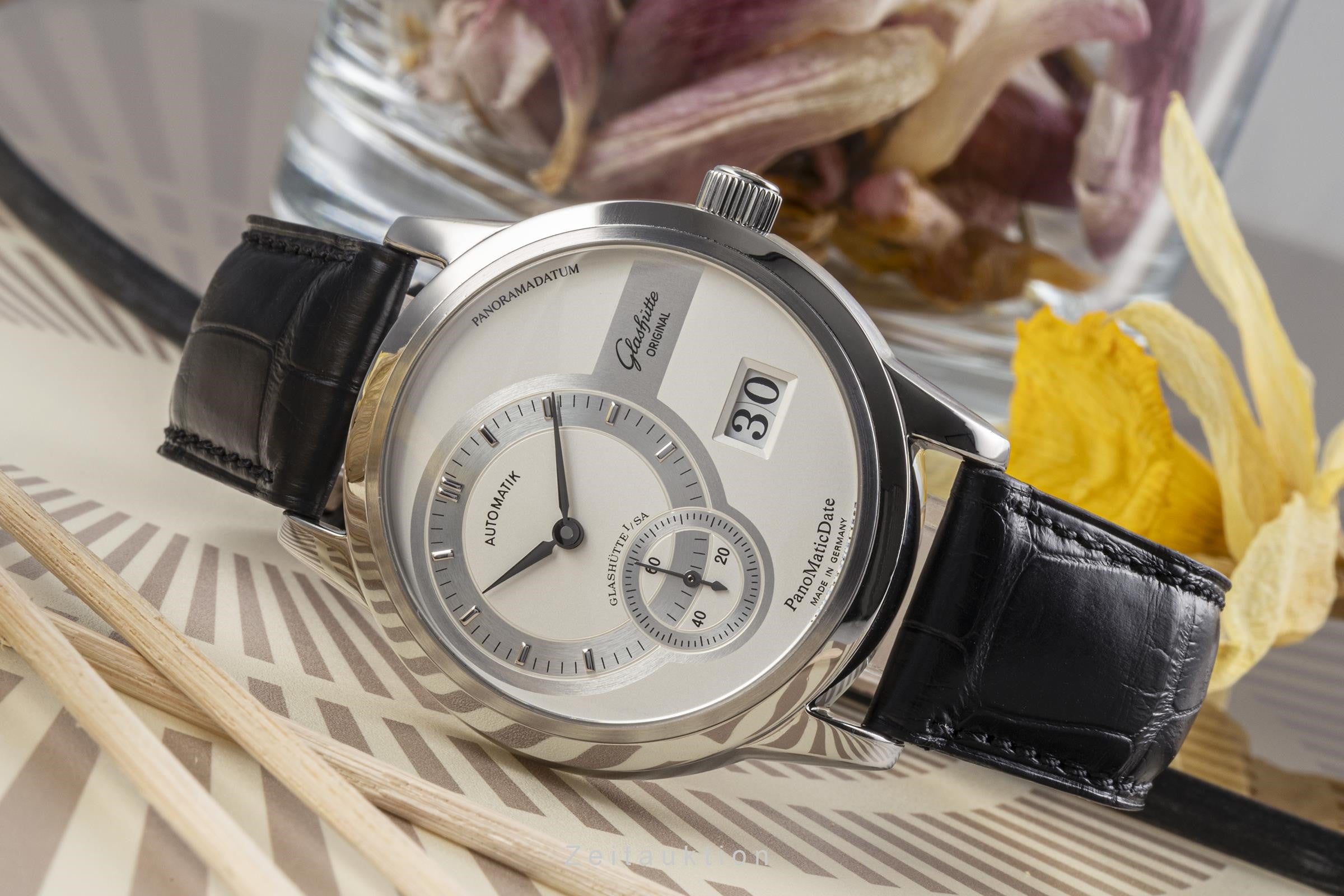 Glashütte PanoMaticDate acier automatique montre pour hommes 190-01-02-02-04  [2302361]