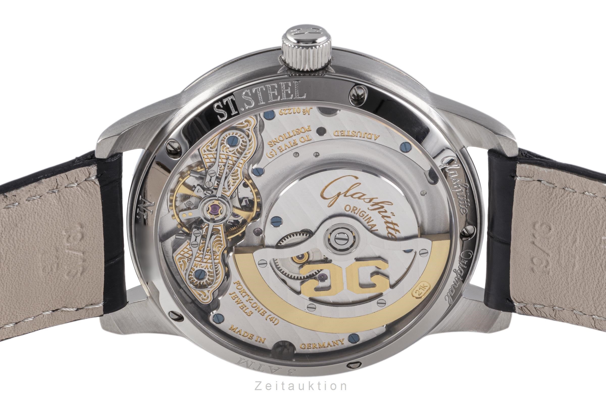 Glashütte PanoMaticDate acier automatique montre pour hommes 190-01-02-02-04  [2302361]