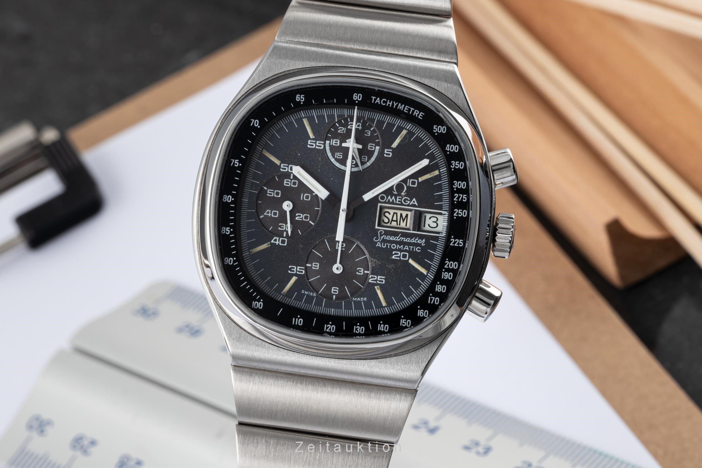 Omega Speedmaster chronograph steel automatic men's watch 176.0014, 376.0805  [2302366]
