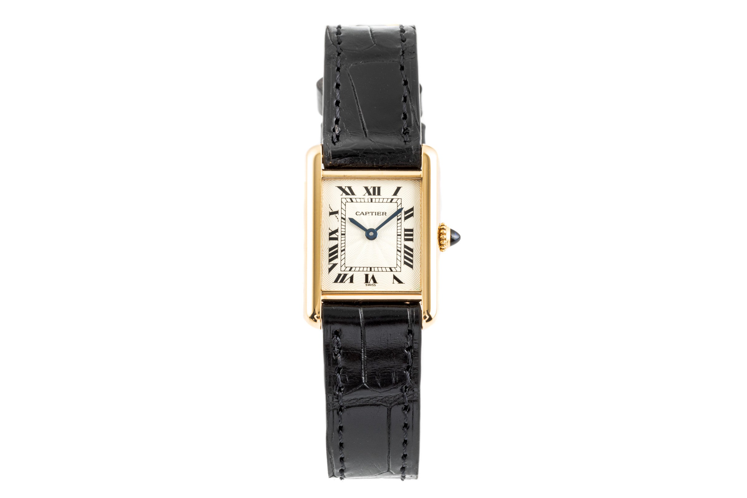 Cartier Tank 18k (0,750) Gold Handaufzug Damenuhr Ref. 1433 B&P VP: 12500,- € [2302494]