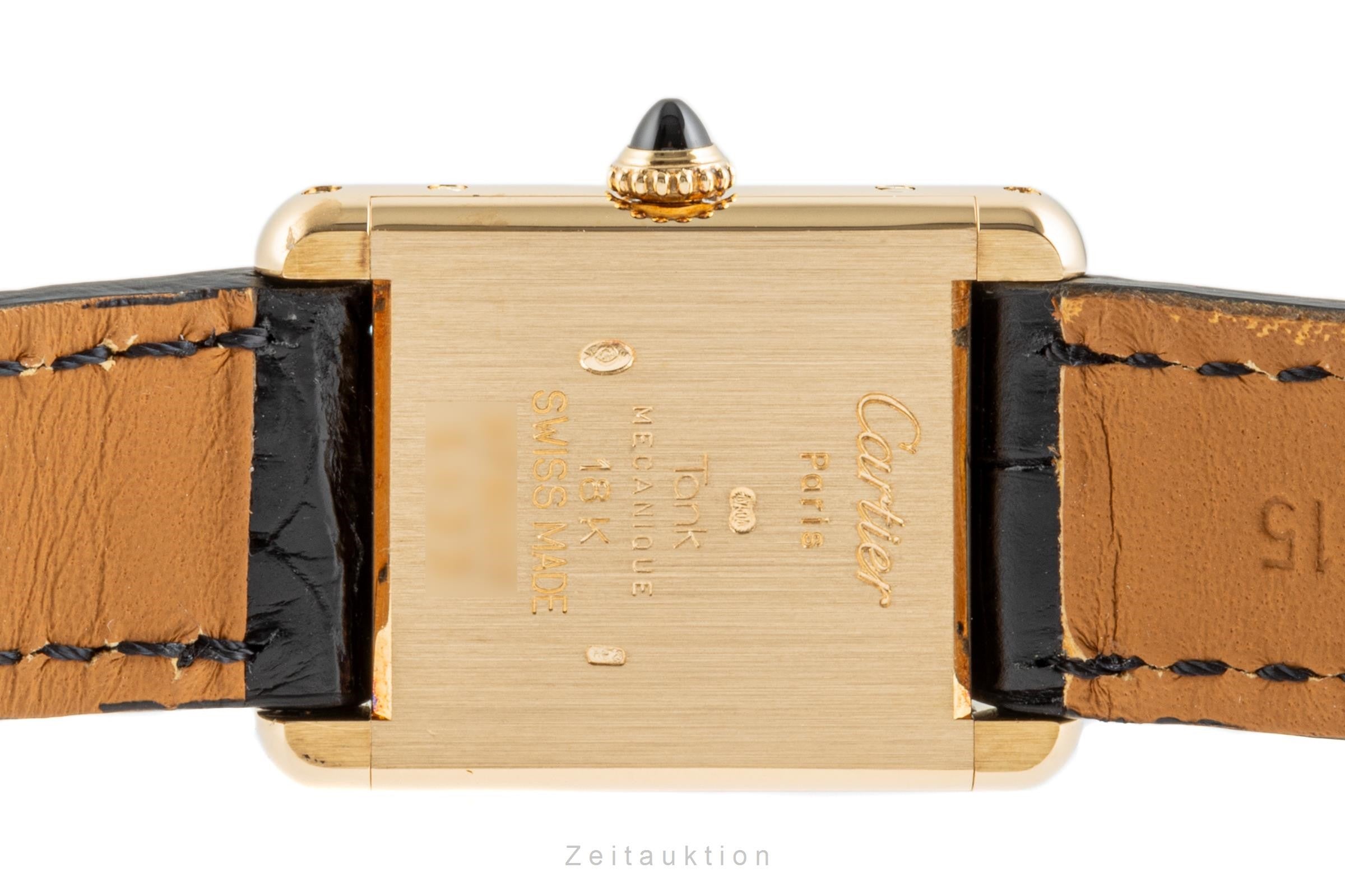 Cartier Tank 18k (0,750) Gold Handaufzug Damenuhr Ref. 1433 B&P VP: 12500,- € [2302494]