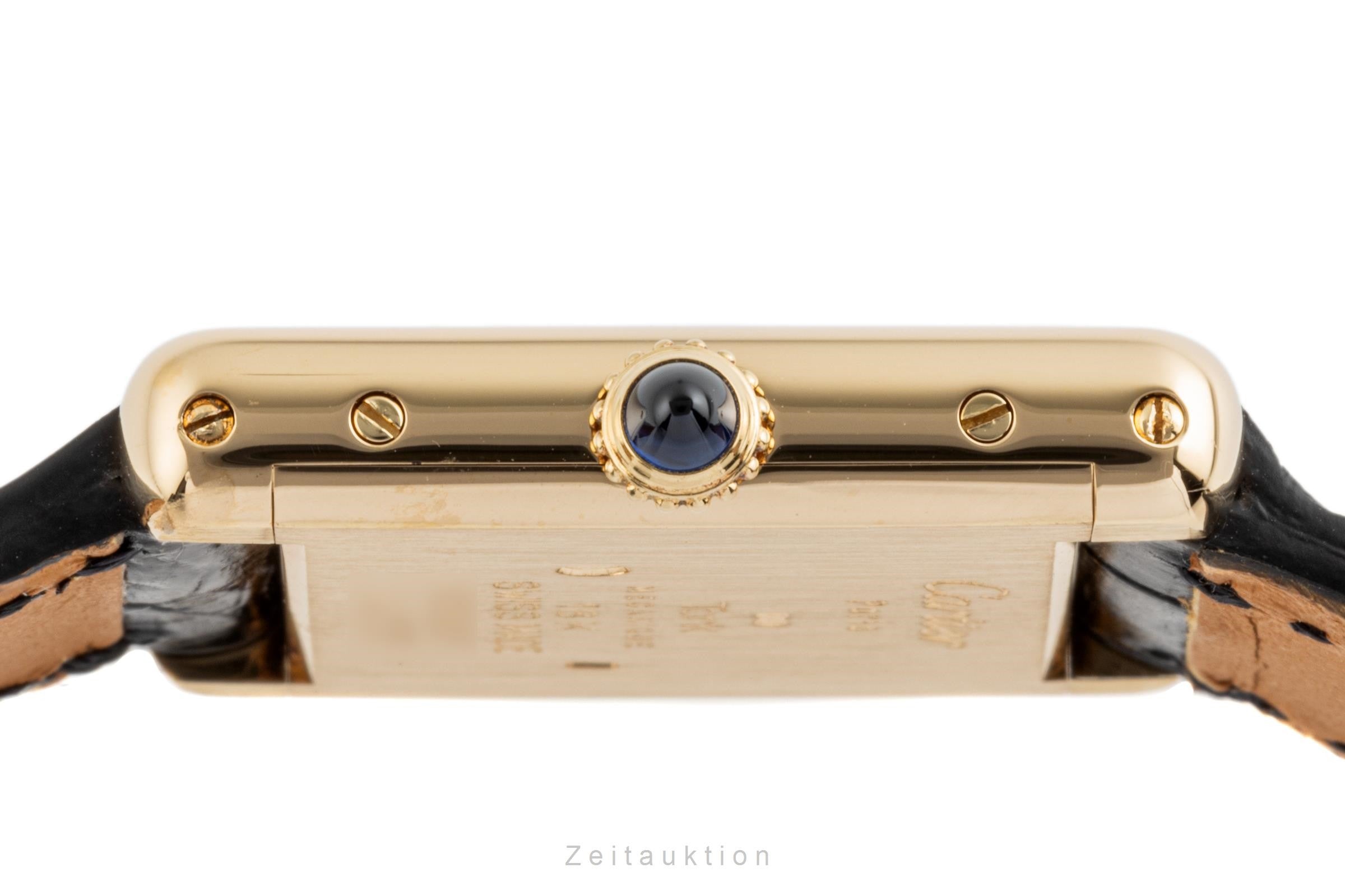 Cartier Tank 18k (0,750) Gold Handaufzug Damenuhr Ref. 1433 B&P VP: 12500,- € [2302494]