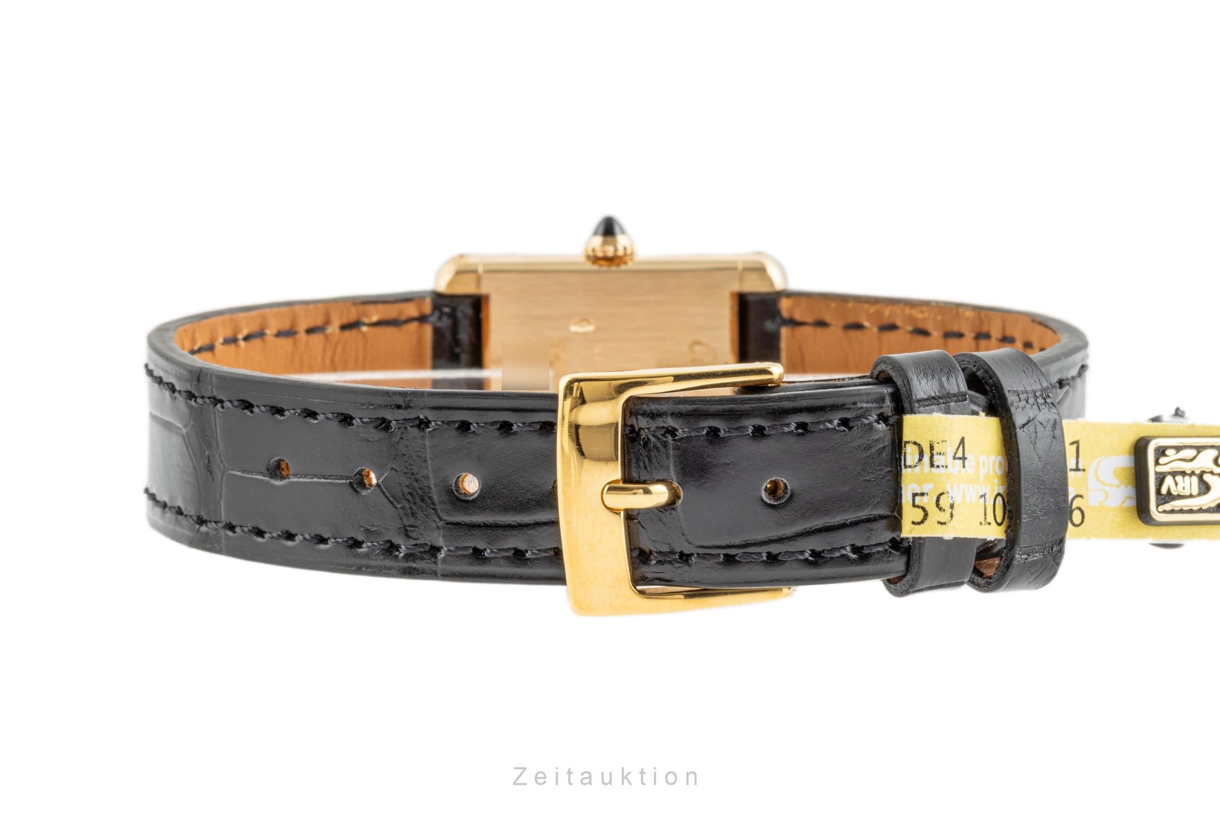 Cartier Tank 18k (0,750) Gold Handaufzug Damenuhr Ref. 1433 B&P VP: 12500,- € [2302494]