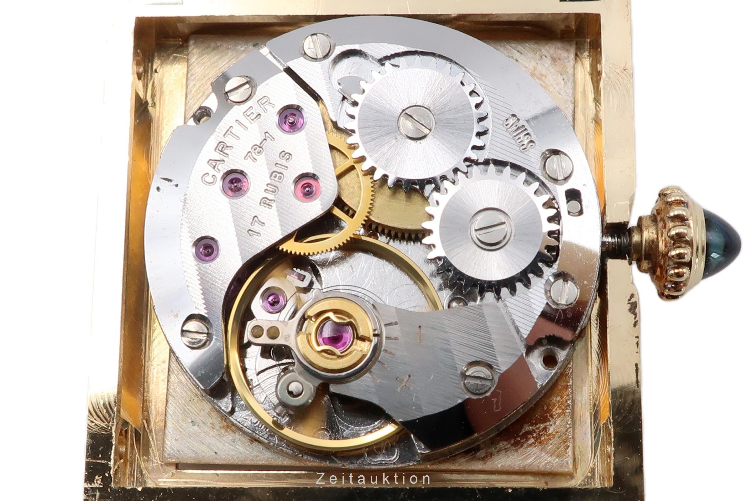 Cartier Tank 18k (0,750) Gold Handaufzug Damenuhr Ref. 1433 B&P VP: 12500,- € [2302494]