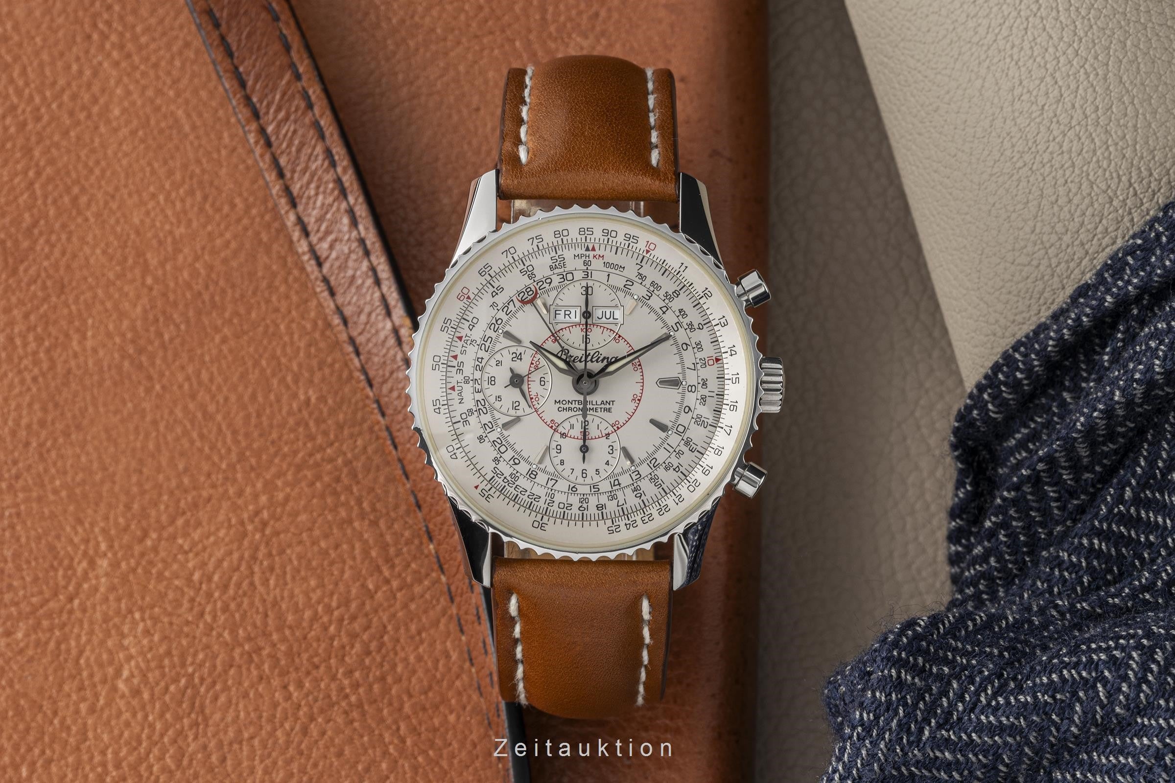 Breitling Montbrillant Datora  chronograph steel automatic men's watch A21330  [2302555]