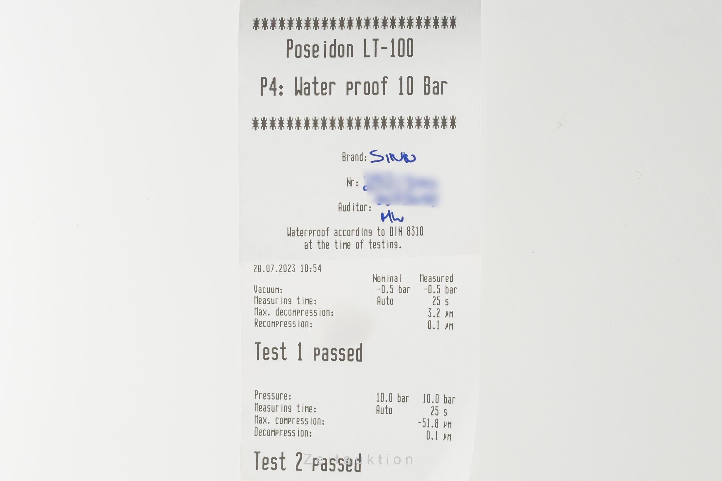 Sinn EZM 7 Stahl Automatik Herrenuhr Ref. 857.050 Limitiert B&P 2020 [2303046]