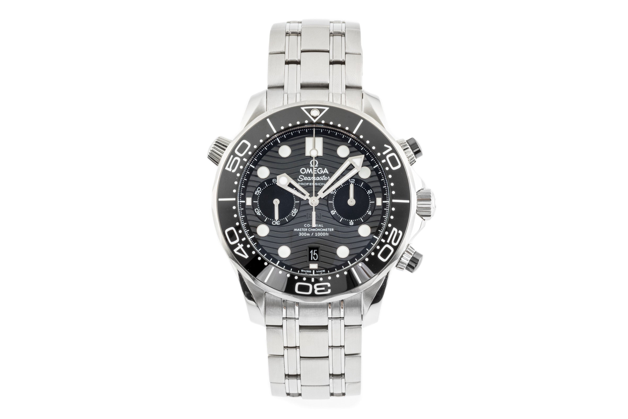 Omega Seamaster chronograph steel automatic men's watch 210.32.44.51.01.001 LP: 8700EUR  [2303086]