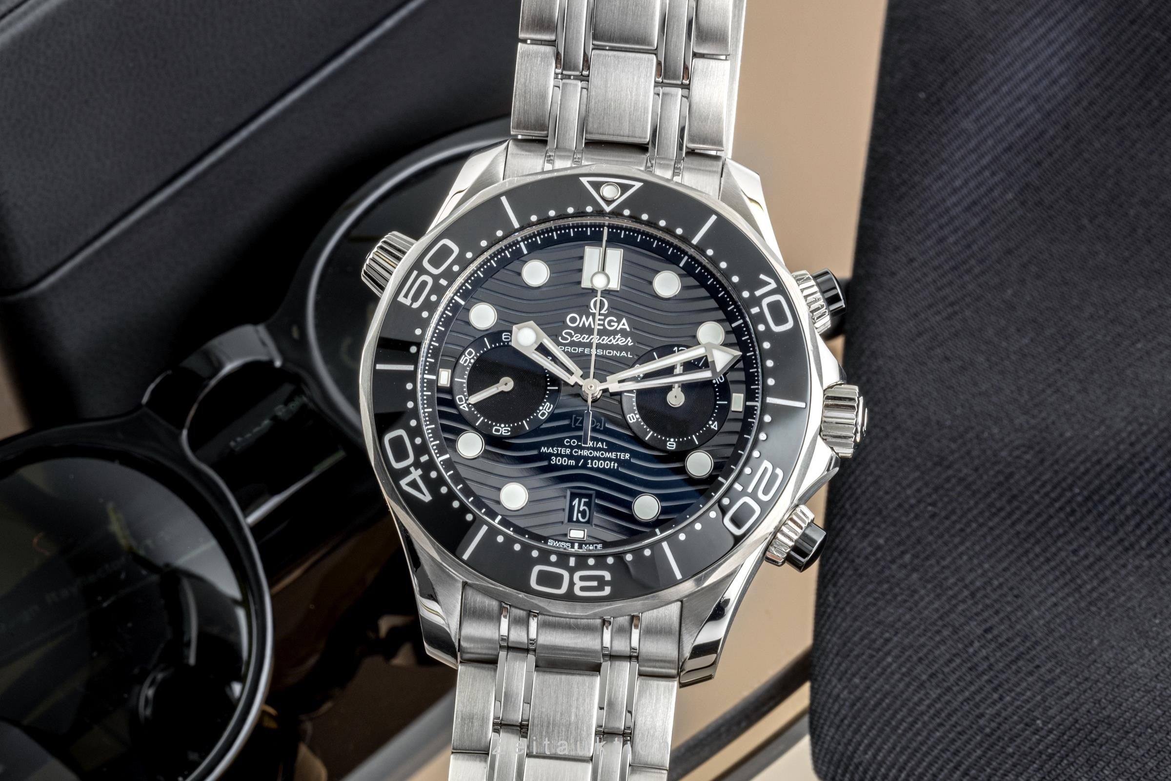 Omega Seamaster chronograph steel automatic men's watch 210.32.44.51.01.001 LP: 8700EUR  [2303086]