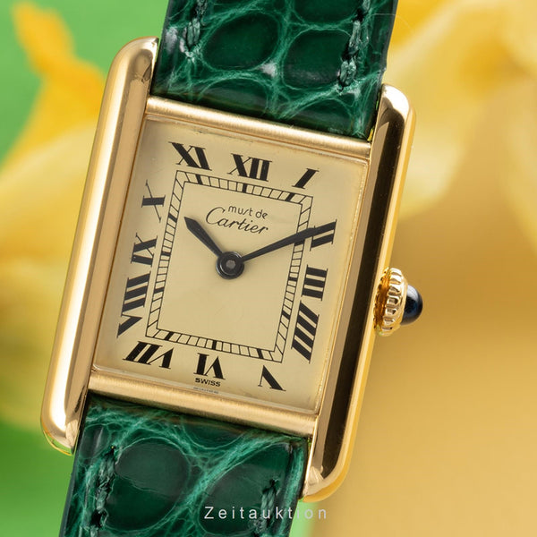 Cartier Tank Must De Cartier 925 Silber Lady Handaufzug Damenuhr Klassiker [2303273]