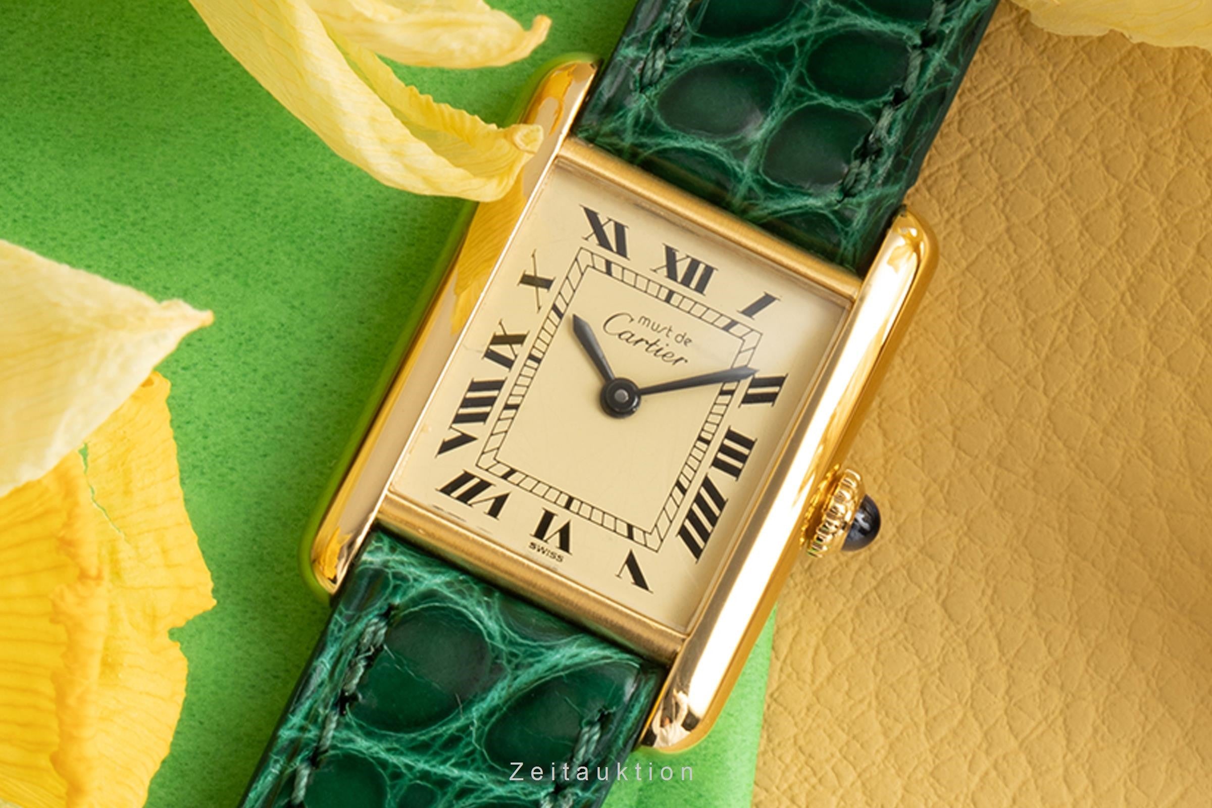 Cartier Tank Must De Cartier 925 Silber Lady Handaufzug Damenuhr Klassiker [2303273]