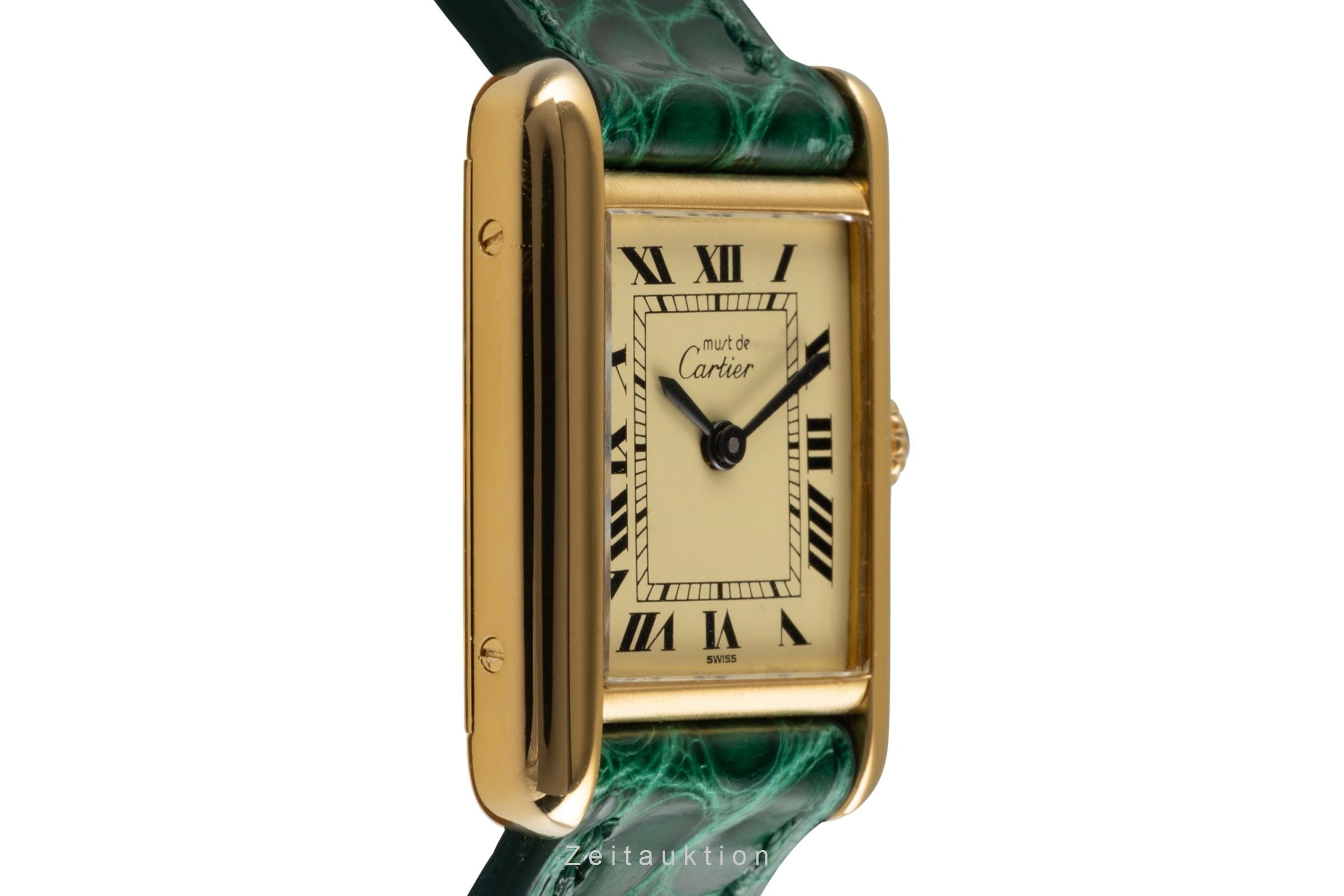 Cartier Tank Must De Cartier 925 Silber Lady Handaufzug Damenuhr Klassiker [2303273]