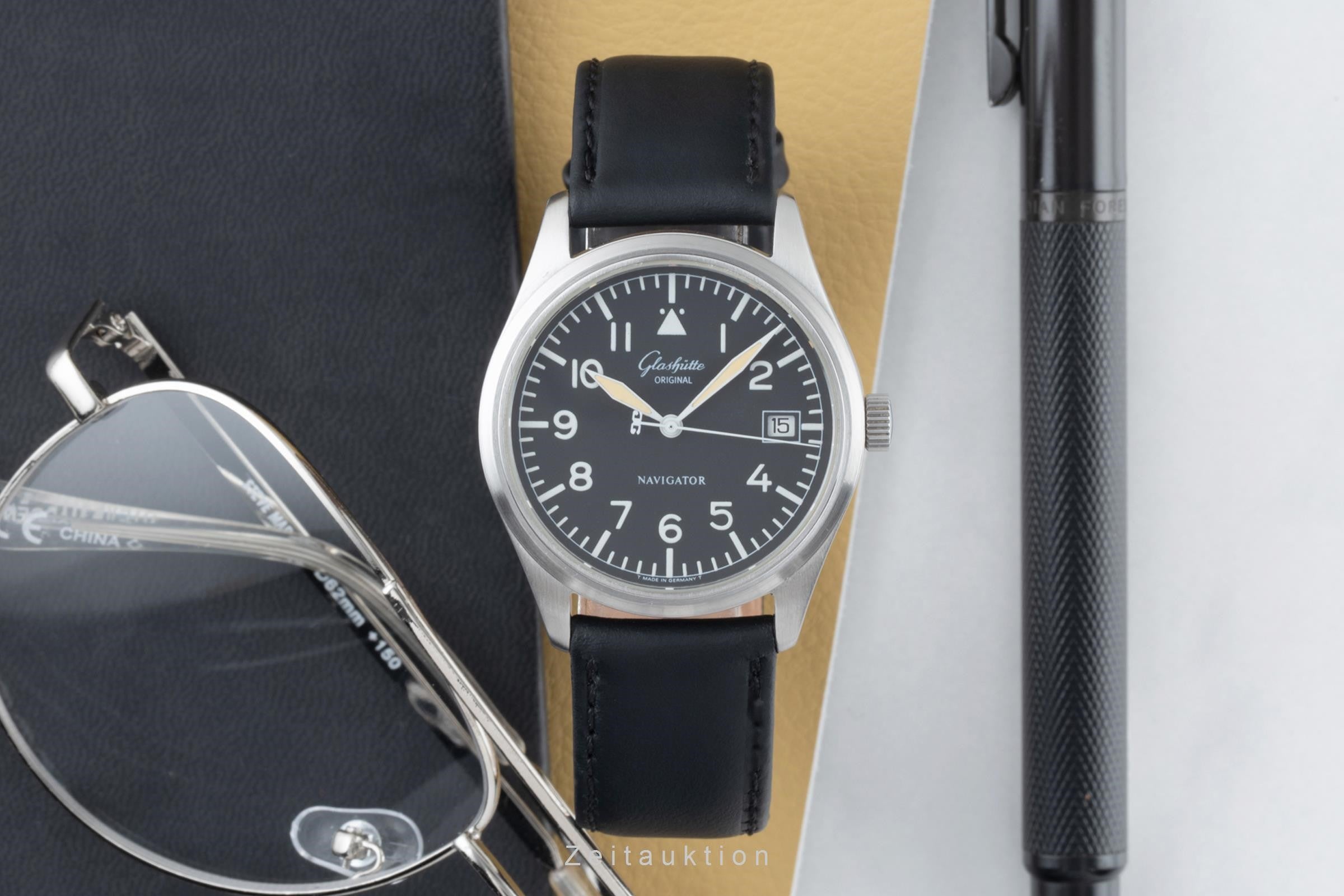 Glashütte Navigator steel automatic men's watch 1103307074  [2303283]