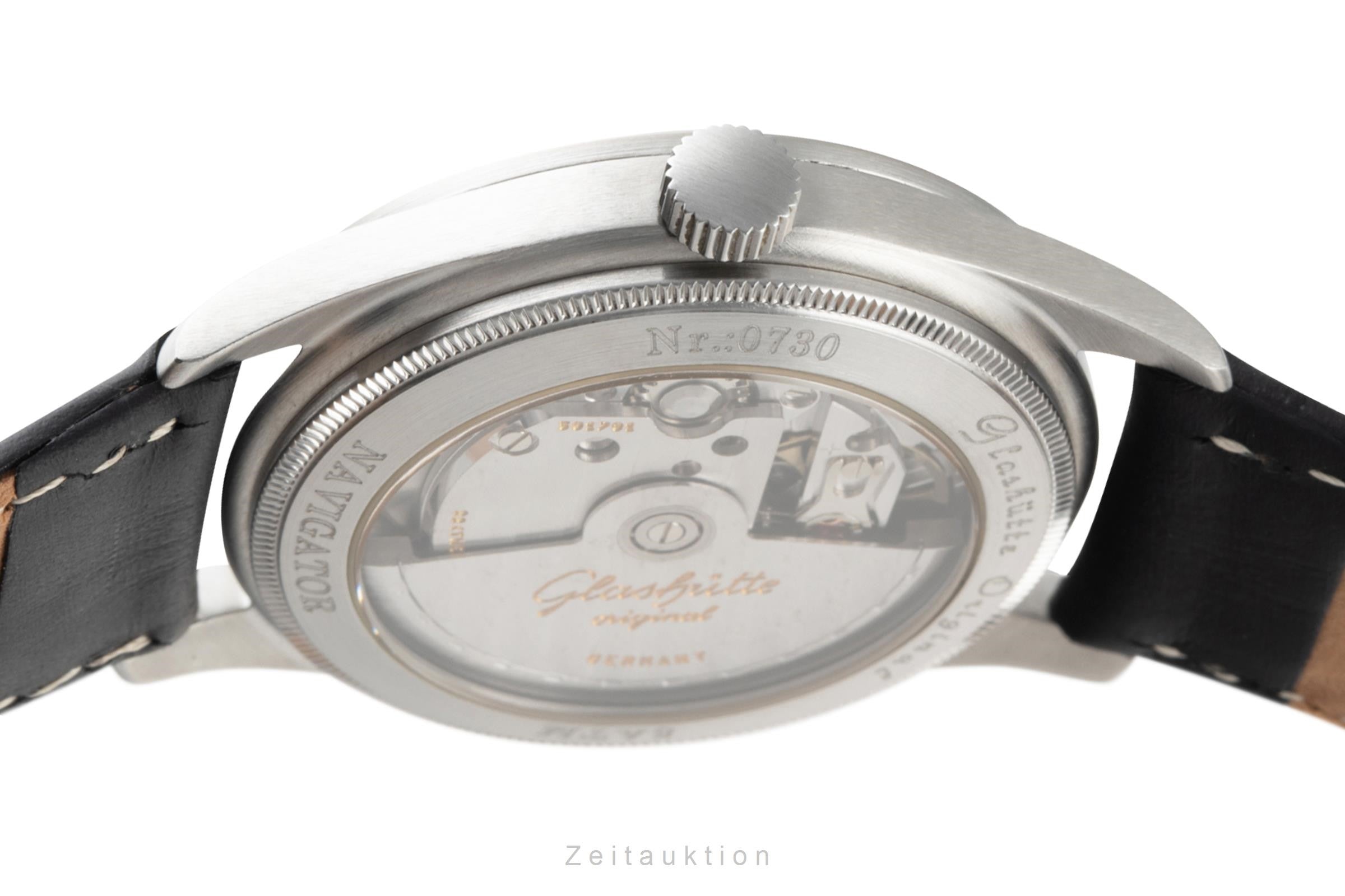 Glashütte Navigator steel automatic men's watch 1103307074  [2303283]