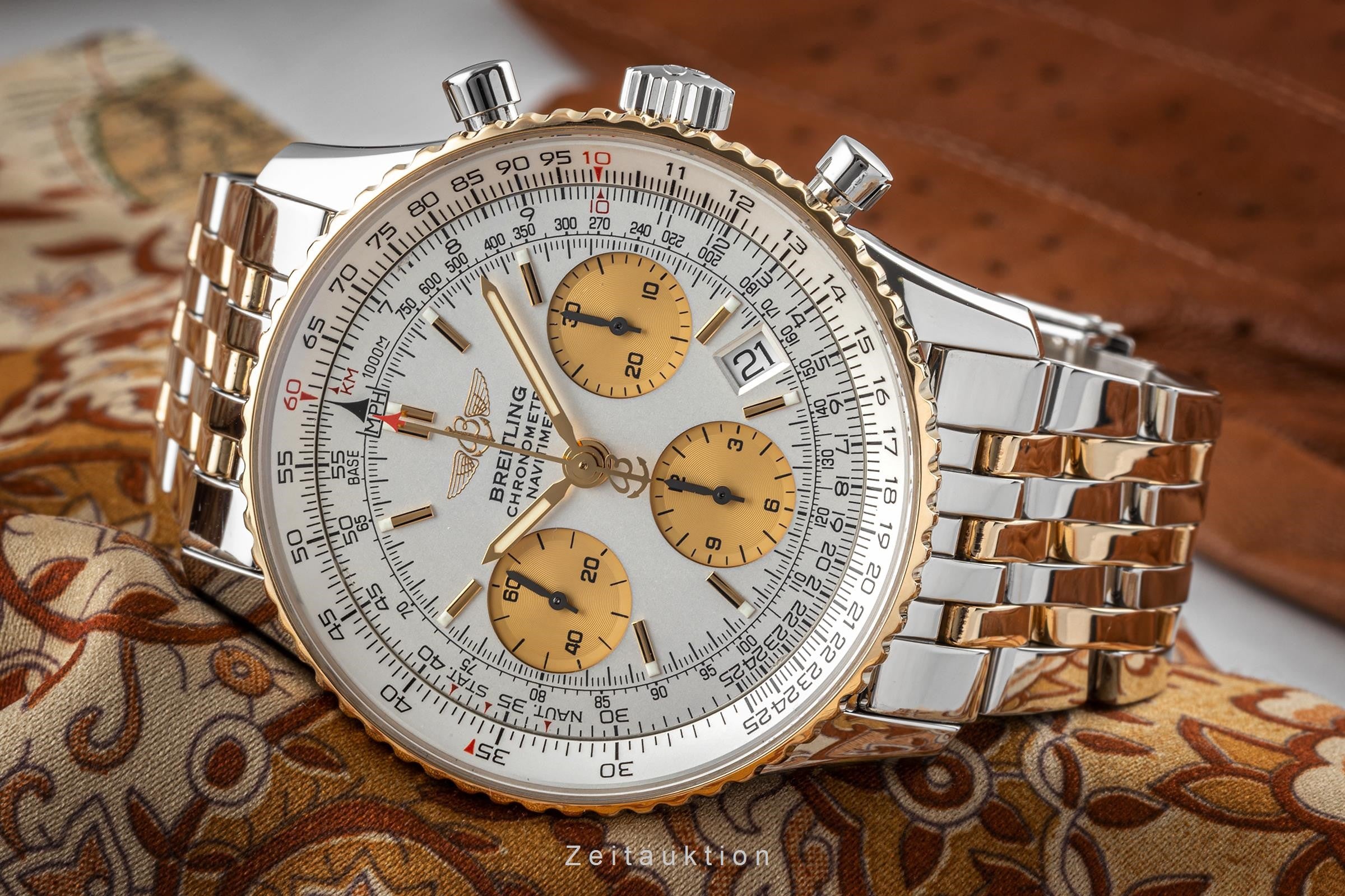 Breitling Navitimer chronograph steel gold automatic B23