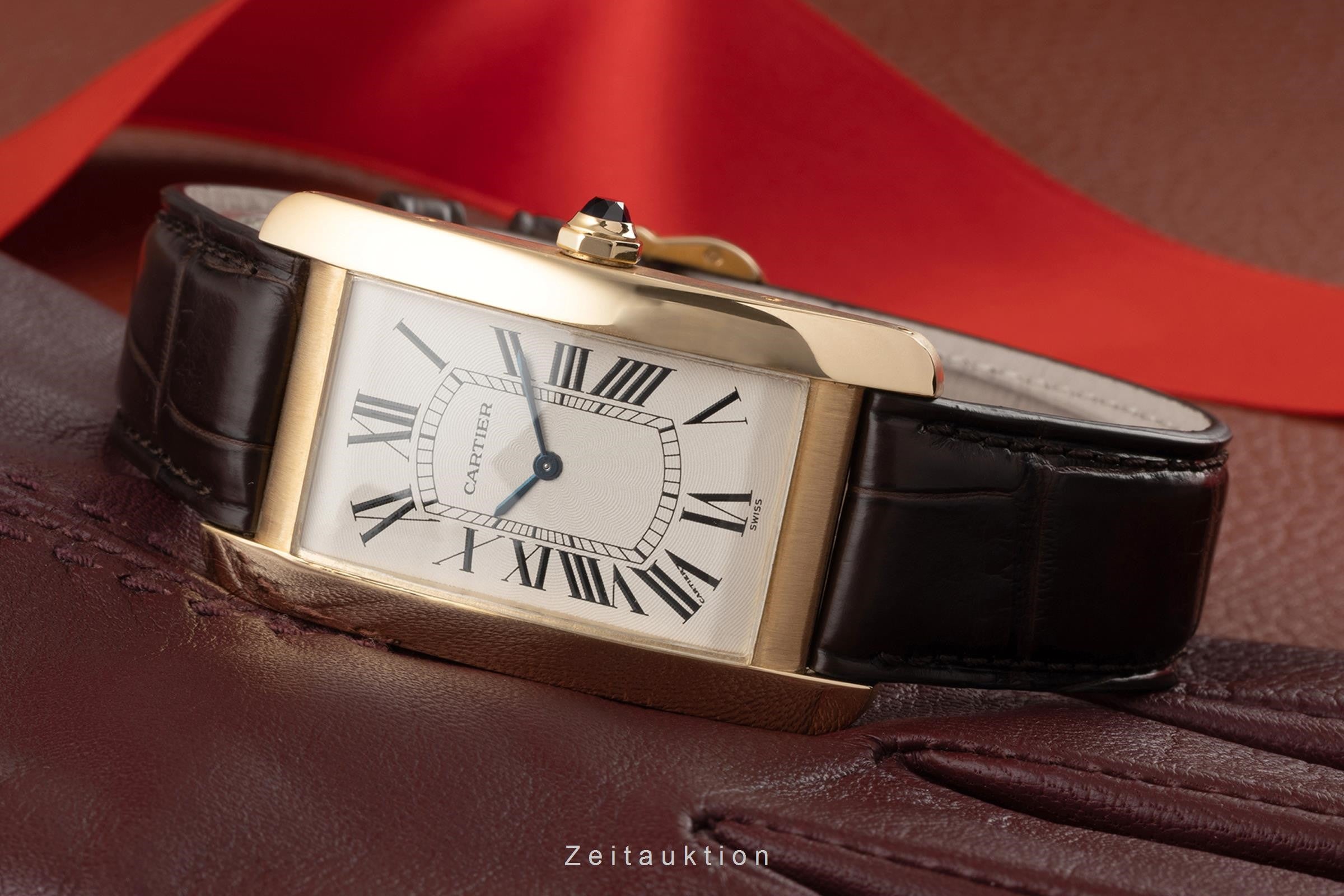 Cartier Tank Américaine oro 18 ct carica manuale orologio da uomo 1735 1  [2303533]