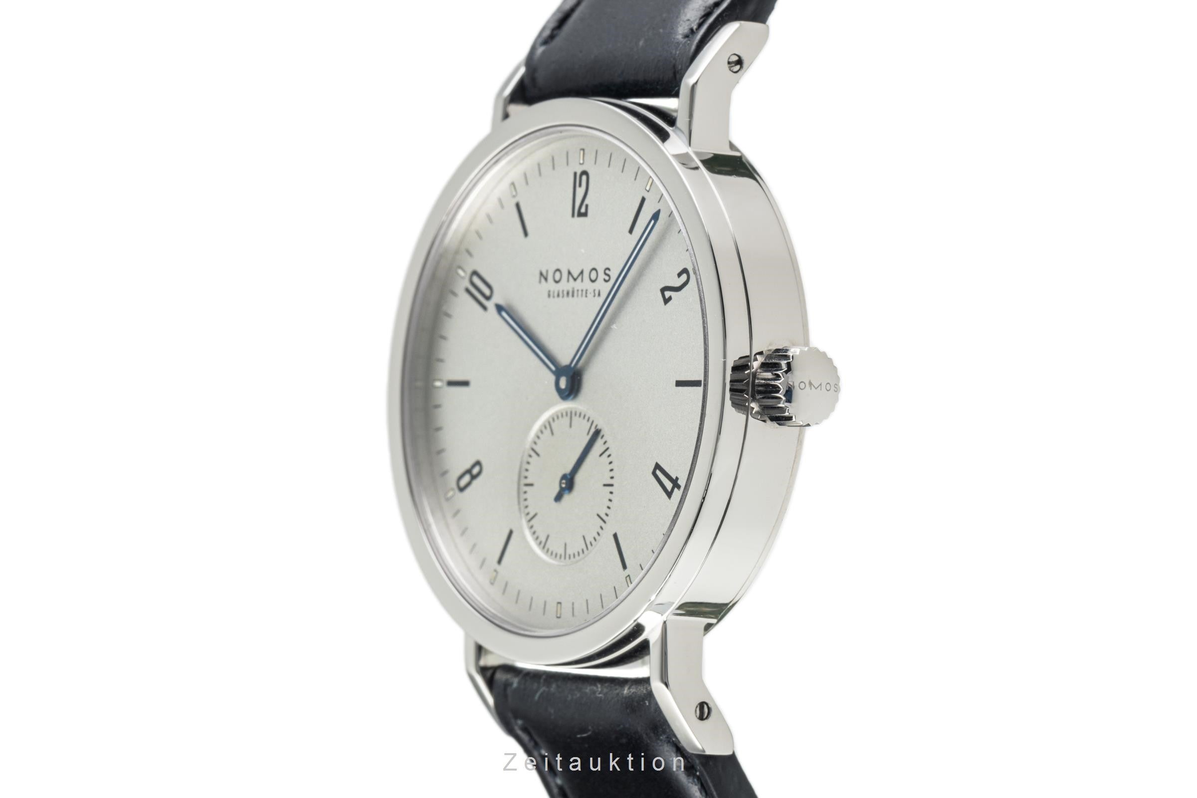 Nomos Glashütte Tangente Sport Stahl Handaufzug Herrenuhr Ref. 501 B&P 2001 [2303645]