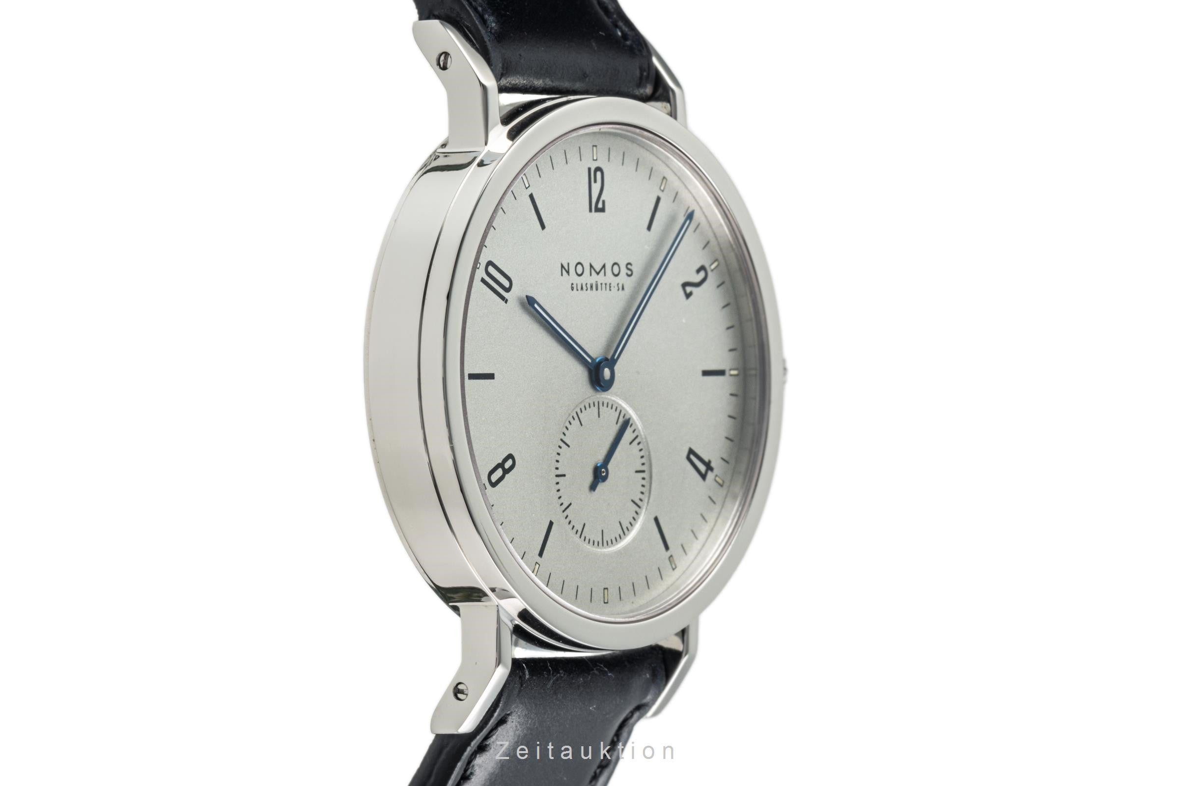 Nomos Glashütte Tangente Sport Stahl Handaufzug Herrenuhr Ref. 501 B&P 2001 [2303645]