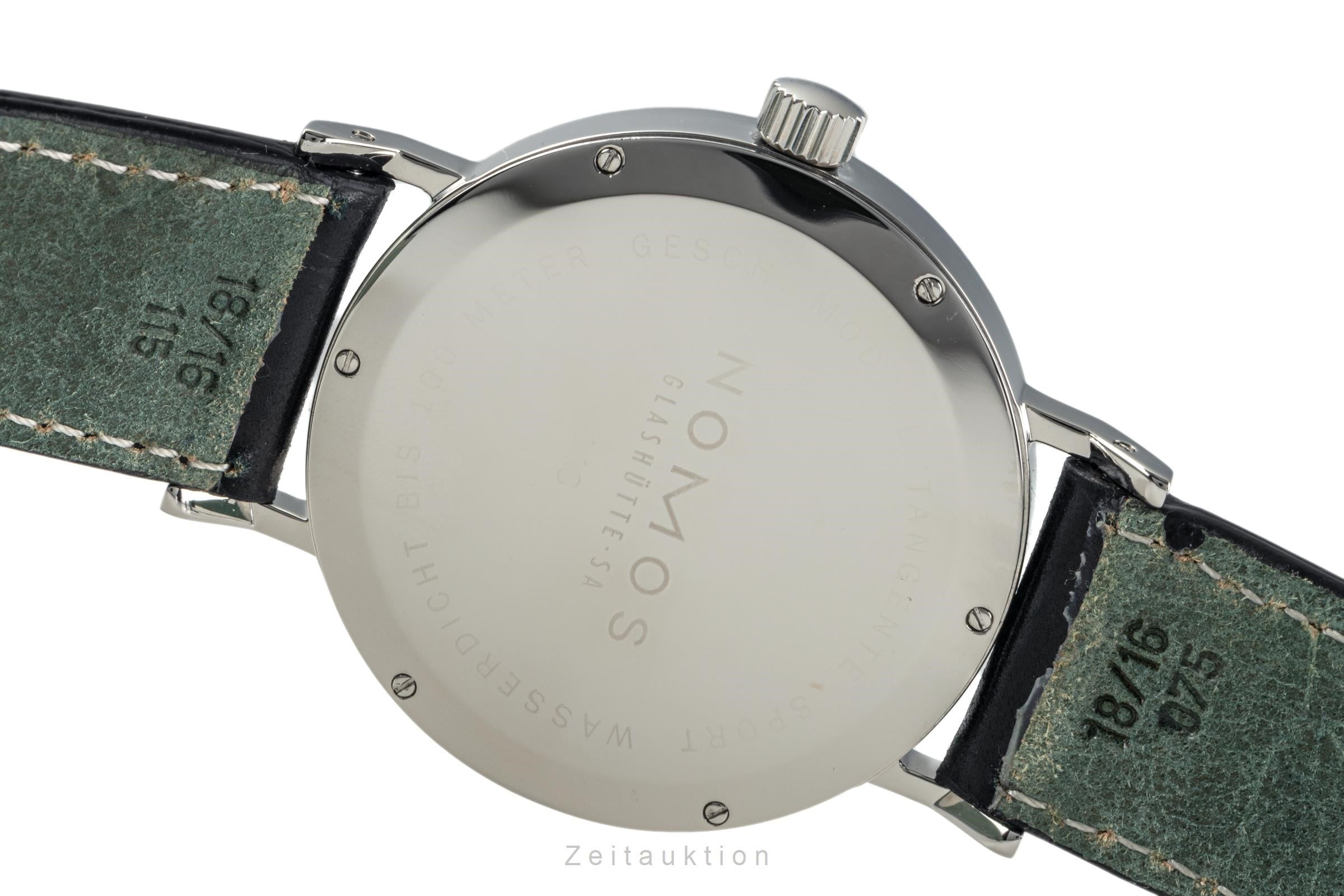 Nomos Glashütte Tangente Sport Stahl Handaufzug Herrenuhr Ref. 501 B&P 2001 [2303645]