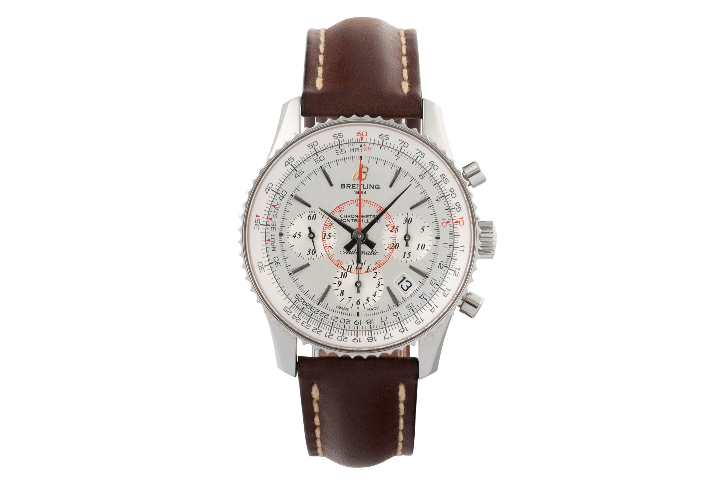 Breitling Montbrillant cronografo acciaio automatismo orologio da uomo AB0130  [2303722]