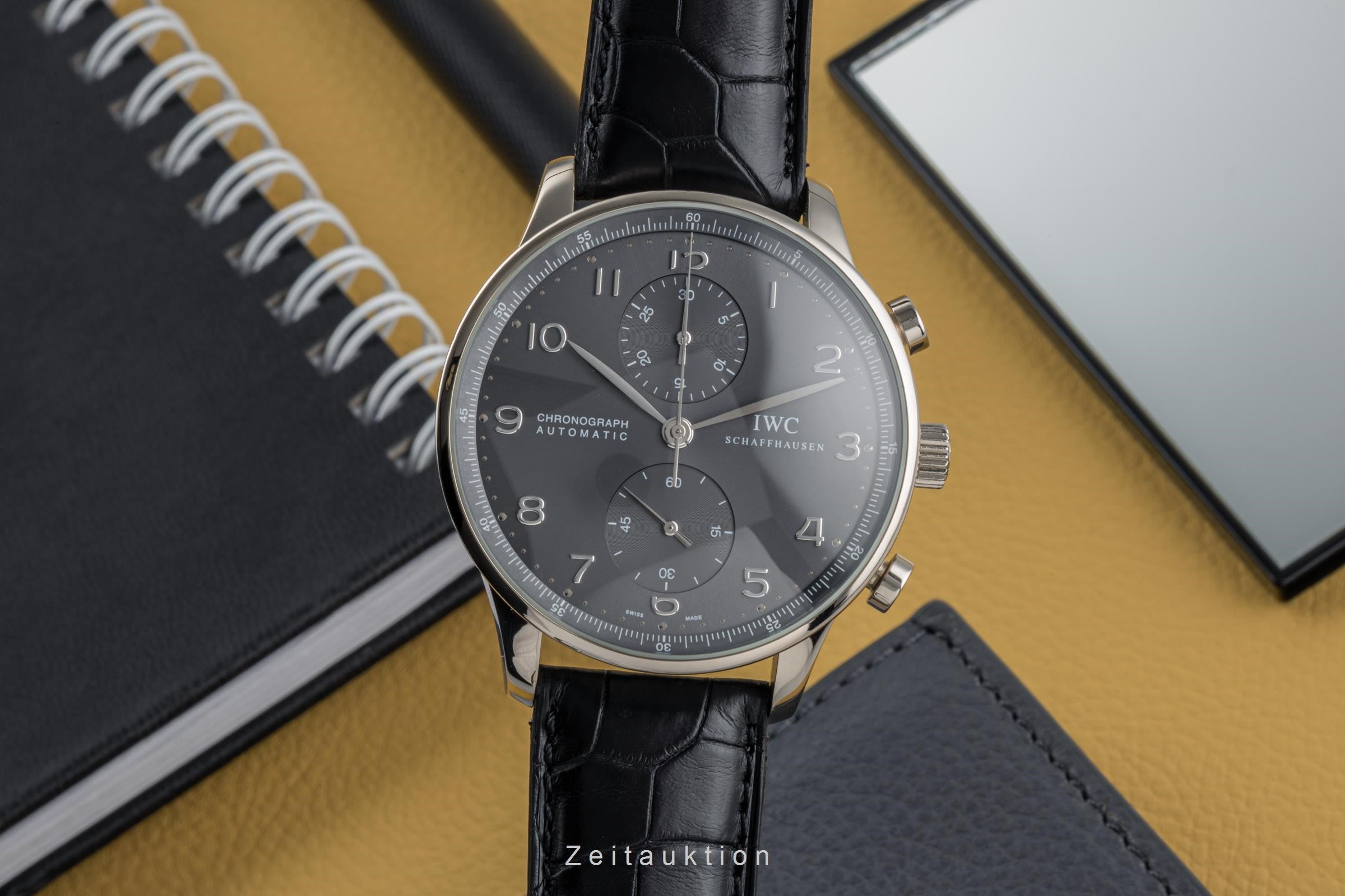 IWC Portugieser cronografo oro bianco 18 ct automatismo orologio da uomo IW371431 LP: 19600EUR  [2303769]