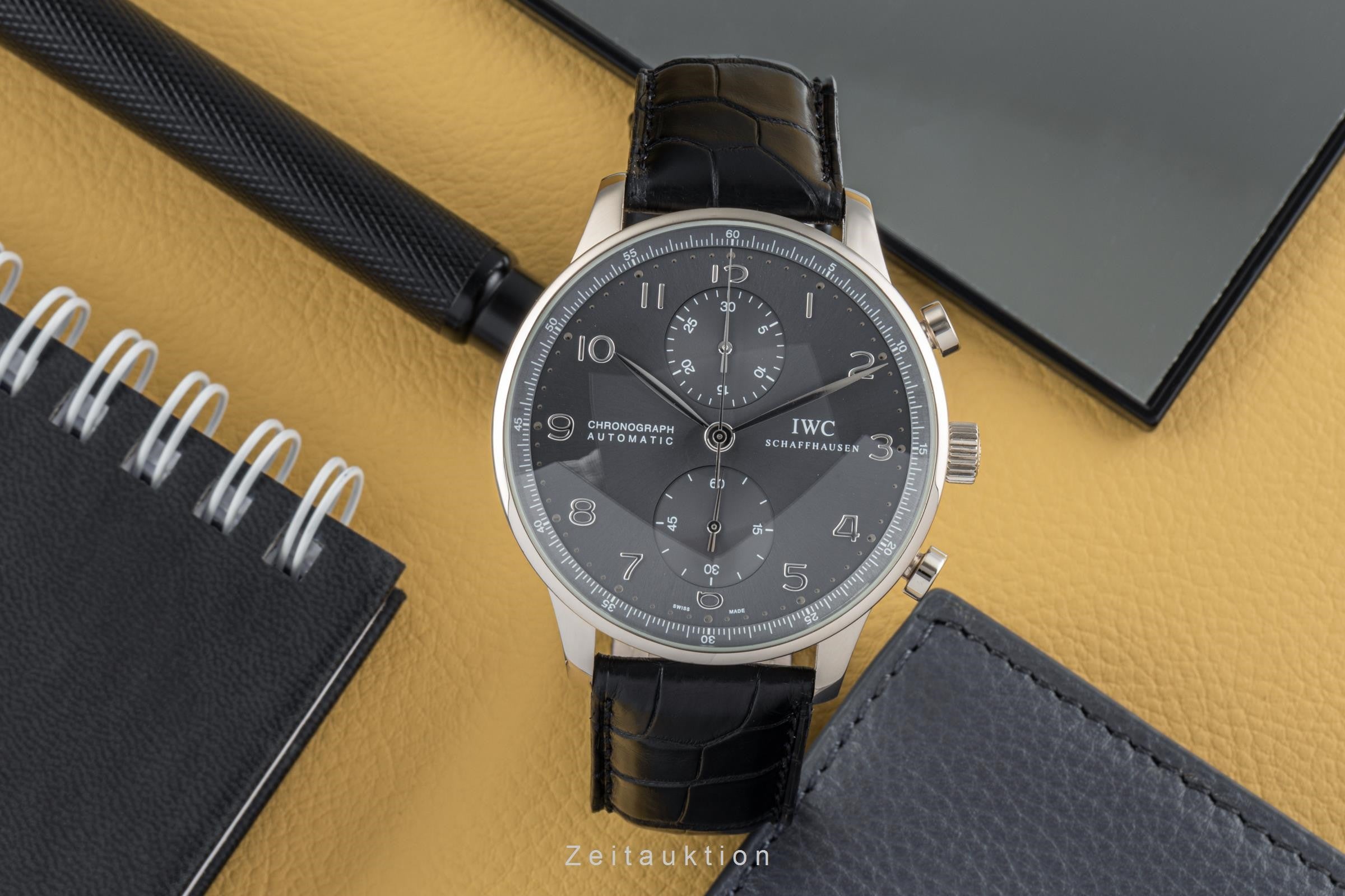 IWC Portugieser chronograph 18 ct white gold automatic men's watch IW371431 LP: 19600EUR  [2303769]