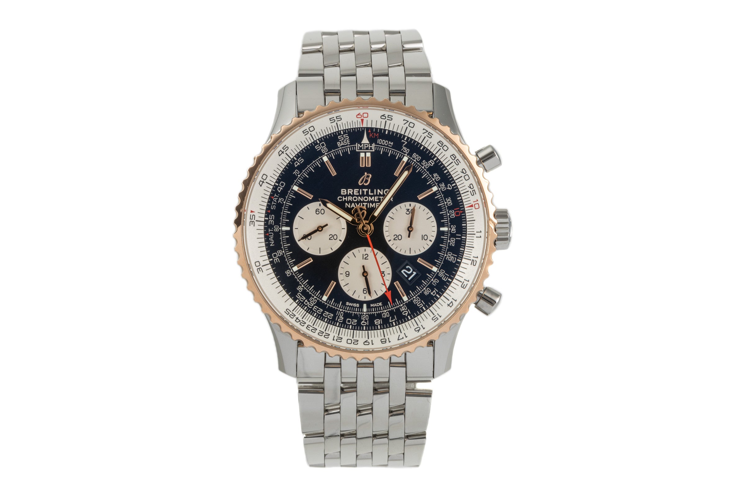 Breitling Navitimer 01 chronograph steel / gold automatic men's watch UB0127 LP: 11250EUR  [2303823]