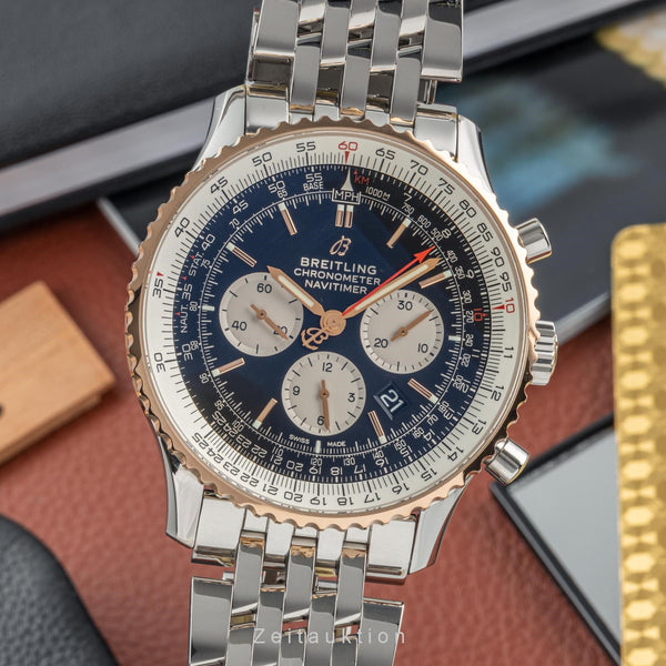 Breitling Navitimer 01 chronograph steel / gold automatic men's watch UB0127 LP: 11250EUR  [2303823]