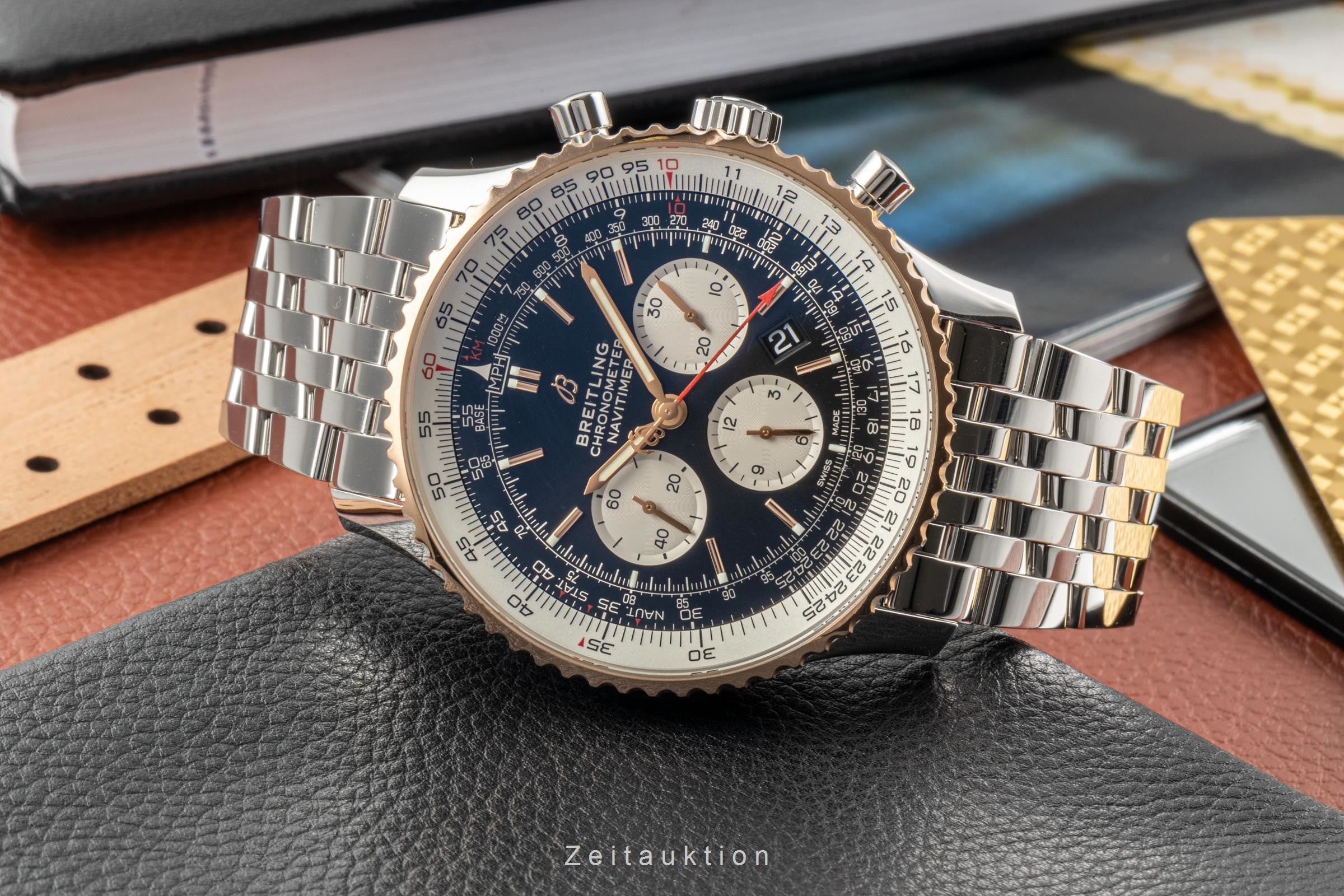 Breitling Navitimer 01 chronograph steel / gold automatic men's watch UB0127 LP: 11250EUR  [2303823]