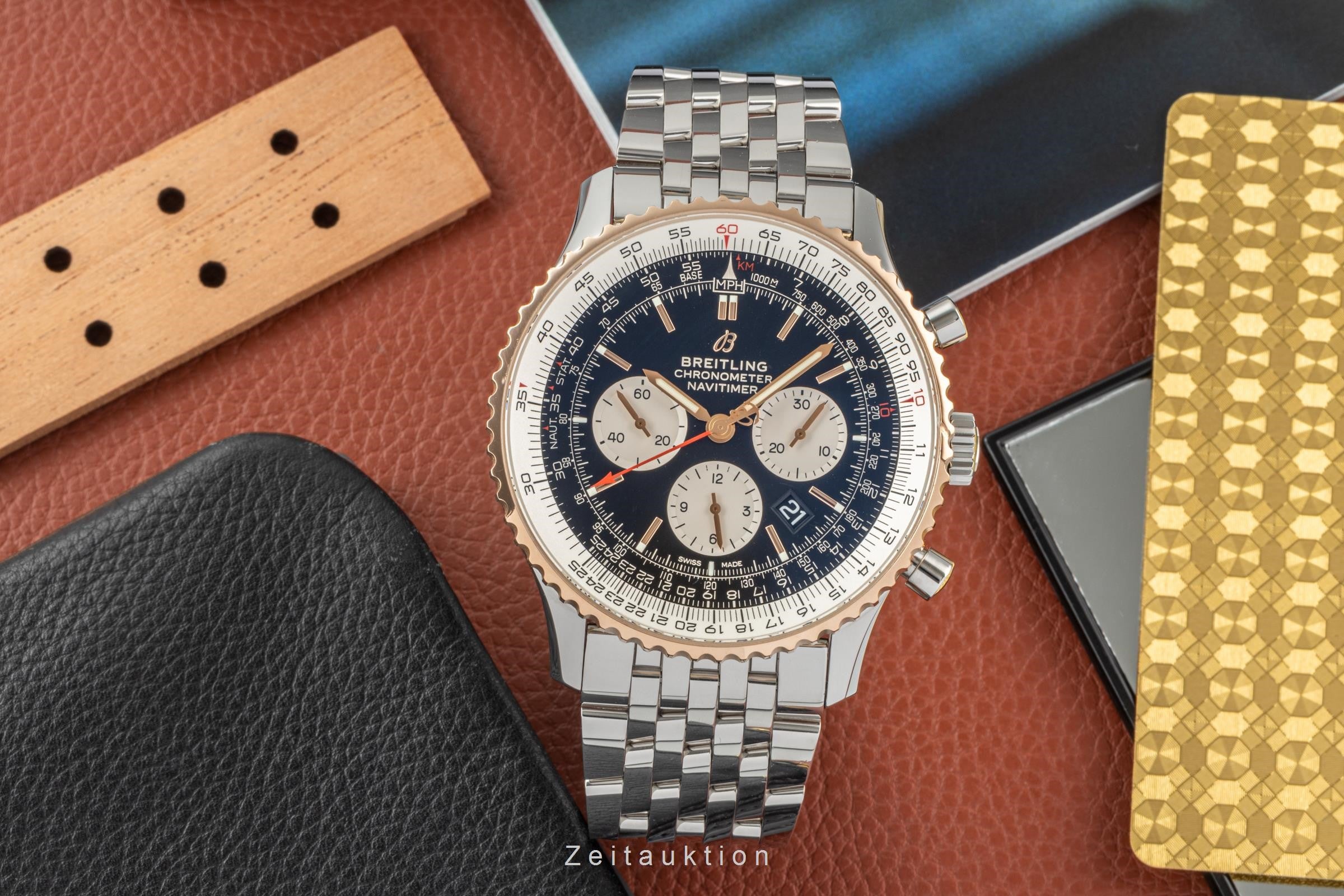 Breitling Navitimer 01 chronograph steel / gold automatic men's watch UB0127 LP: 11250EUR  [2303823]