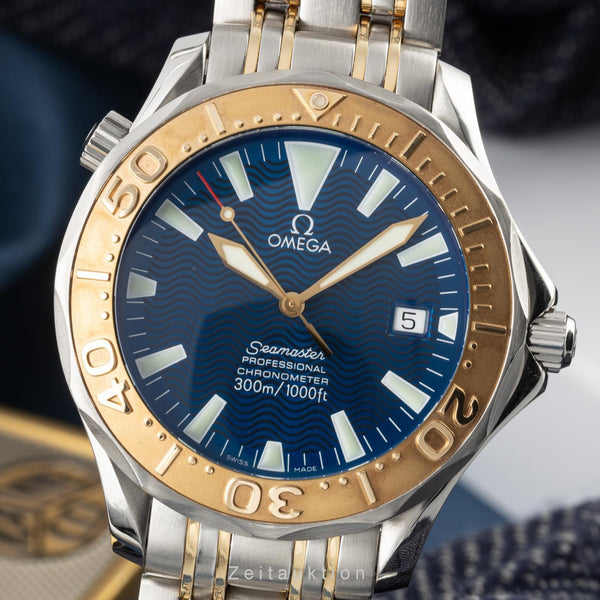 Omega Seamaster acier / or  automatique montre pour hommes 2455.80.00, 168.1640 LP: 13400EUR  [2303981]