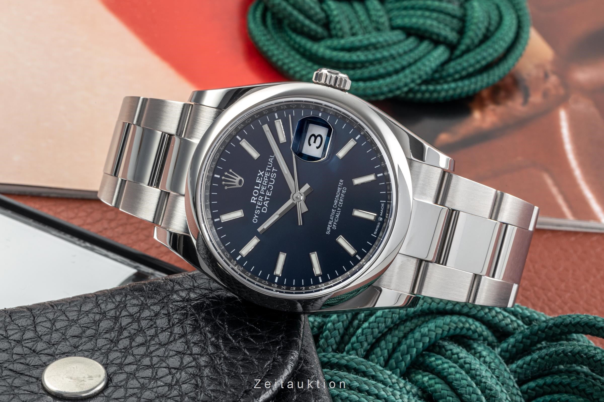 Rolex Datejust 36 Blue Dial Oyster Edelstahl Automatik Herrenuhr Ref. 126200  [2304018]