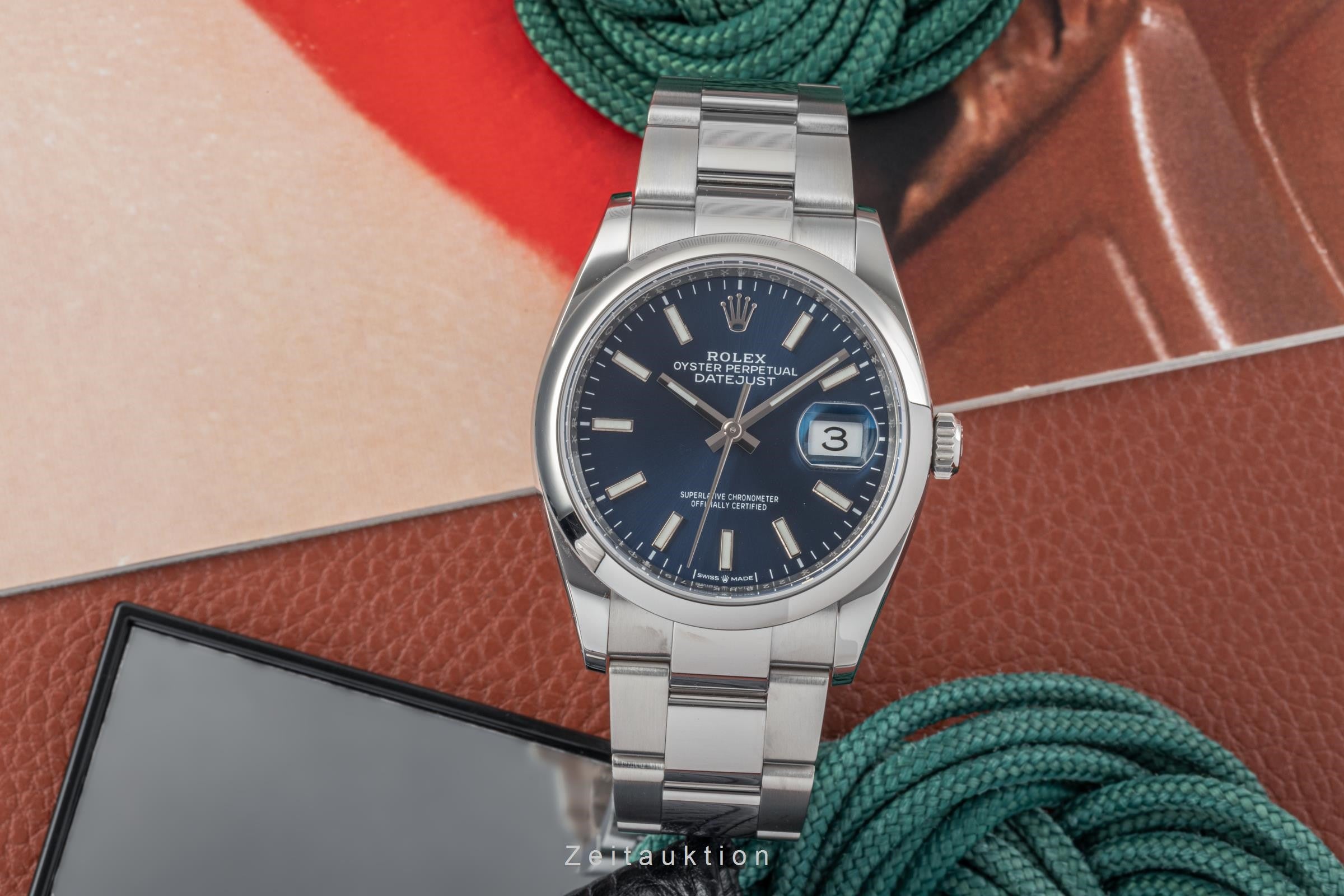 Rolex Datejust 36 Blue Dial Oyster Edelstahl Automatik Herrenuhr Ref. 126200  [2304018]