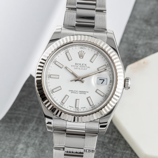 Rolex Datejust 41 Stahl / Weissgold Automatik Herrenuhr Ref 116334 VP: 12050,- € [2304025]