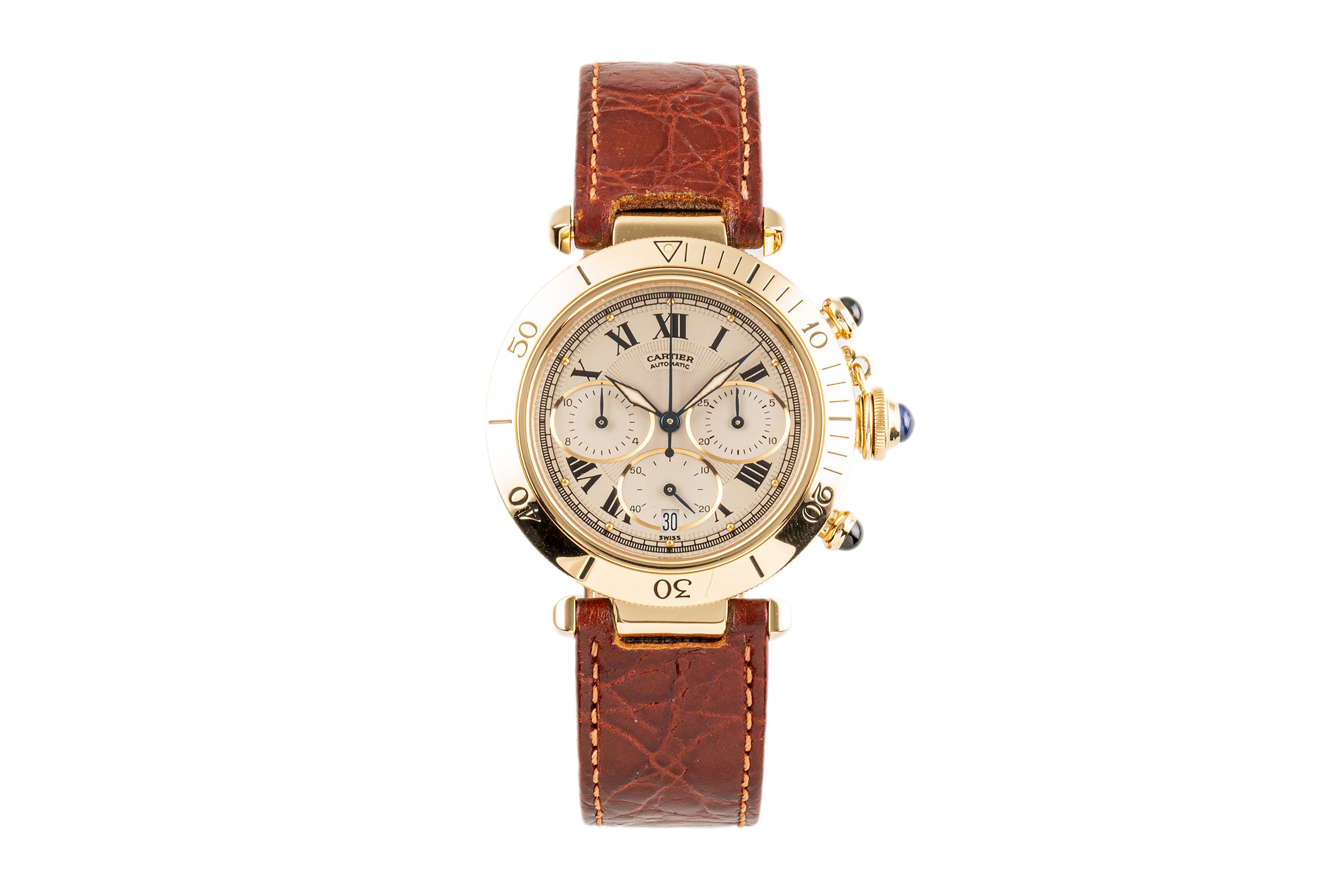 Cartier Pasha chronographe or 18 ct automatique montre pour hommes 2111, W3007751 LP: 27900EUR  [2304268]