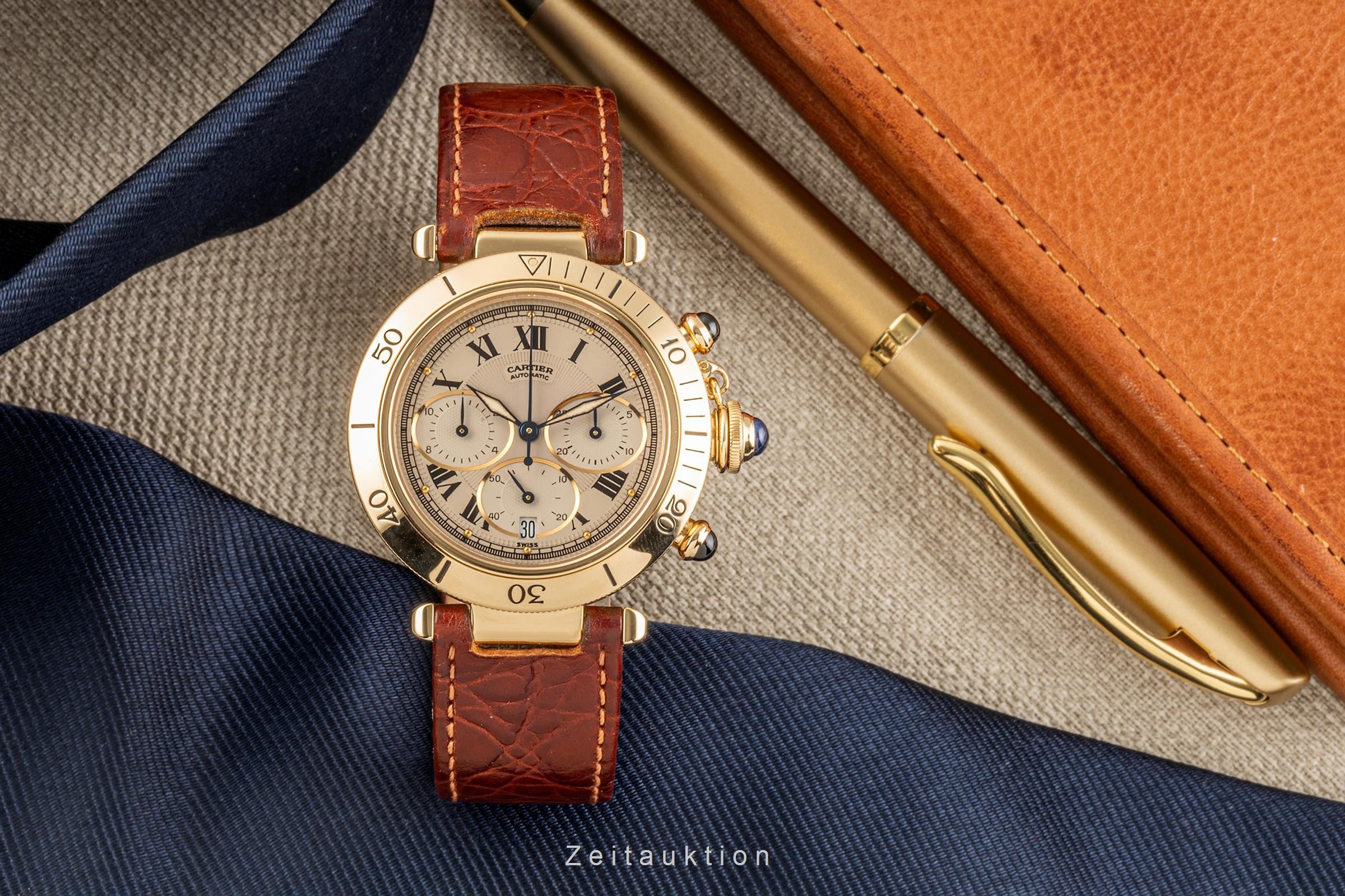 Cartier Pasha chronographe or 18 ct automatique montre pour hommes 2111, W3007751 LP: 27900EUR  [2304268]