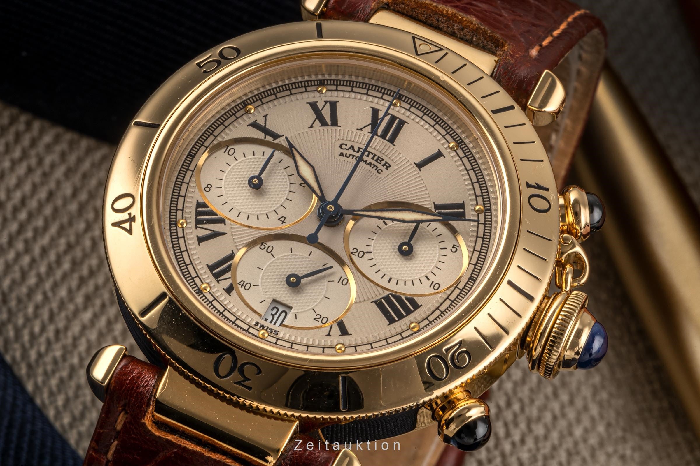 Cartier Pasha chronographe or 18 ct automatique montre pour hommes 2111, W3007751 LP: 27900EUR  [2304268]