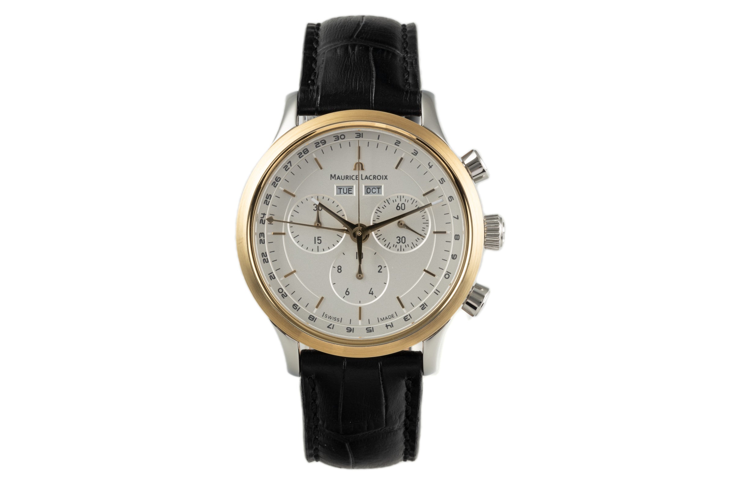 Maurice Lacroix Les Classiques chronograph gilt / steel quartz Ref