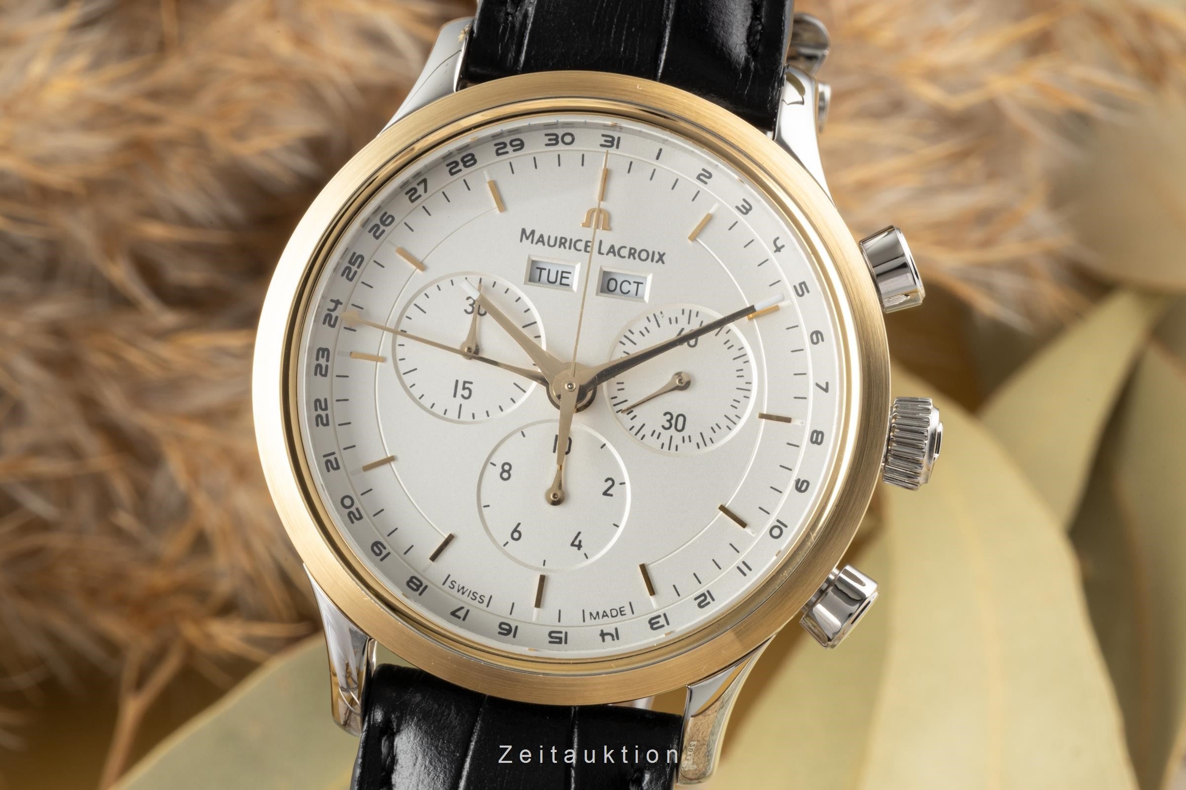 Maurice Lacroix Les Classiques chronograph gilt / steel quartz Ref