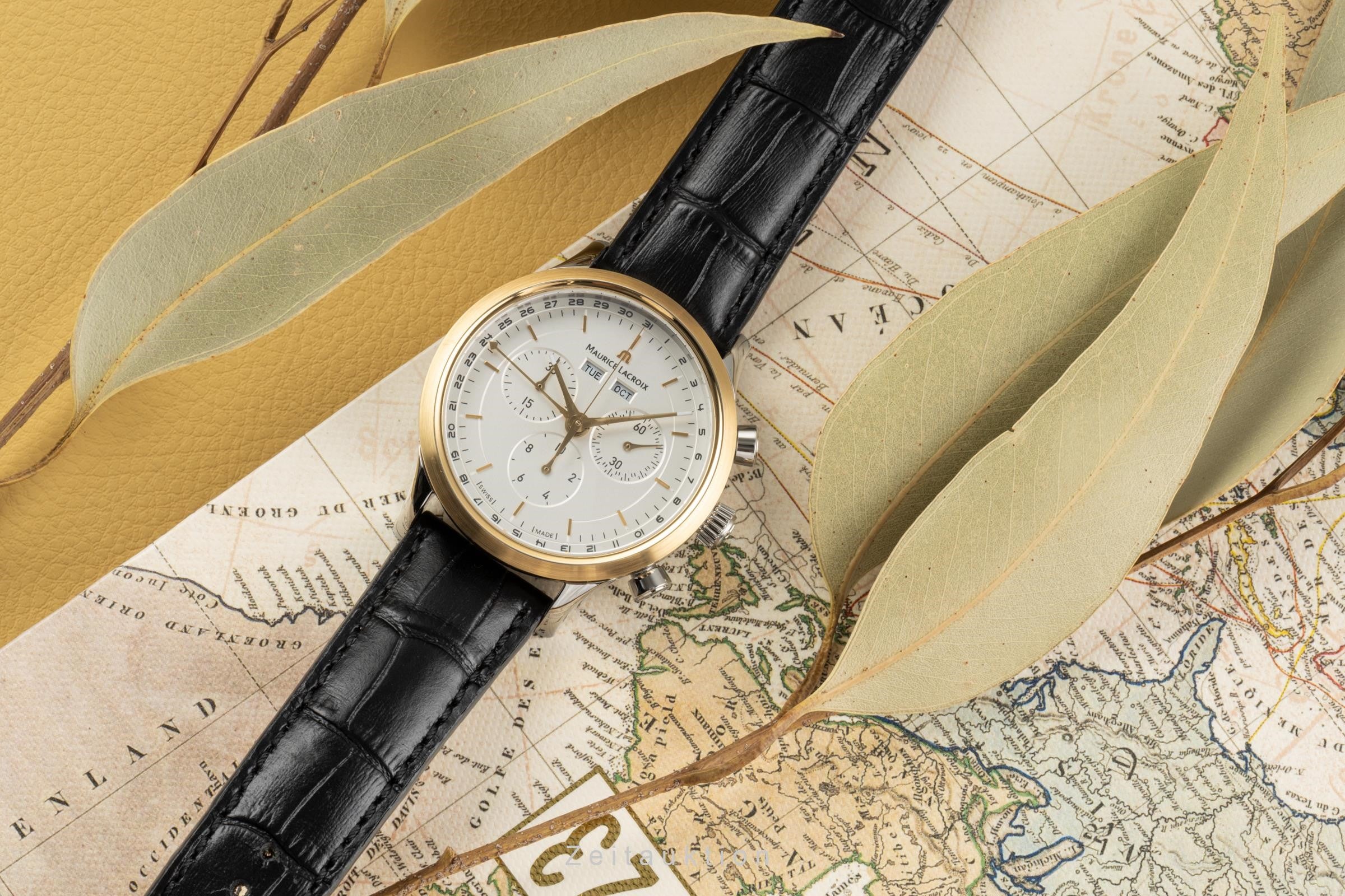 Maurice Lacroix Les Classiques chronograph gilt / steel quartz Ref